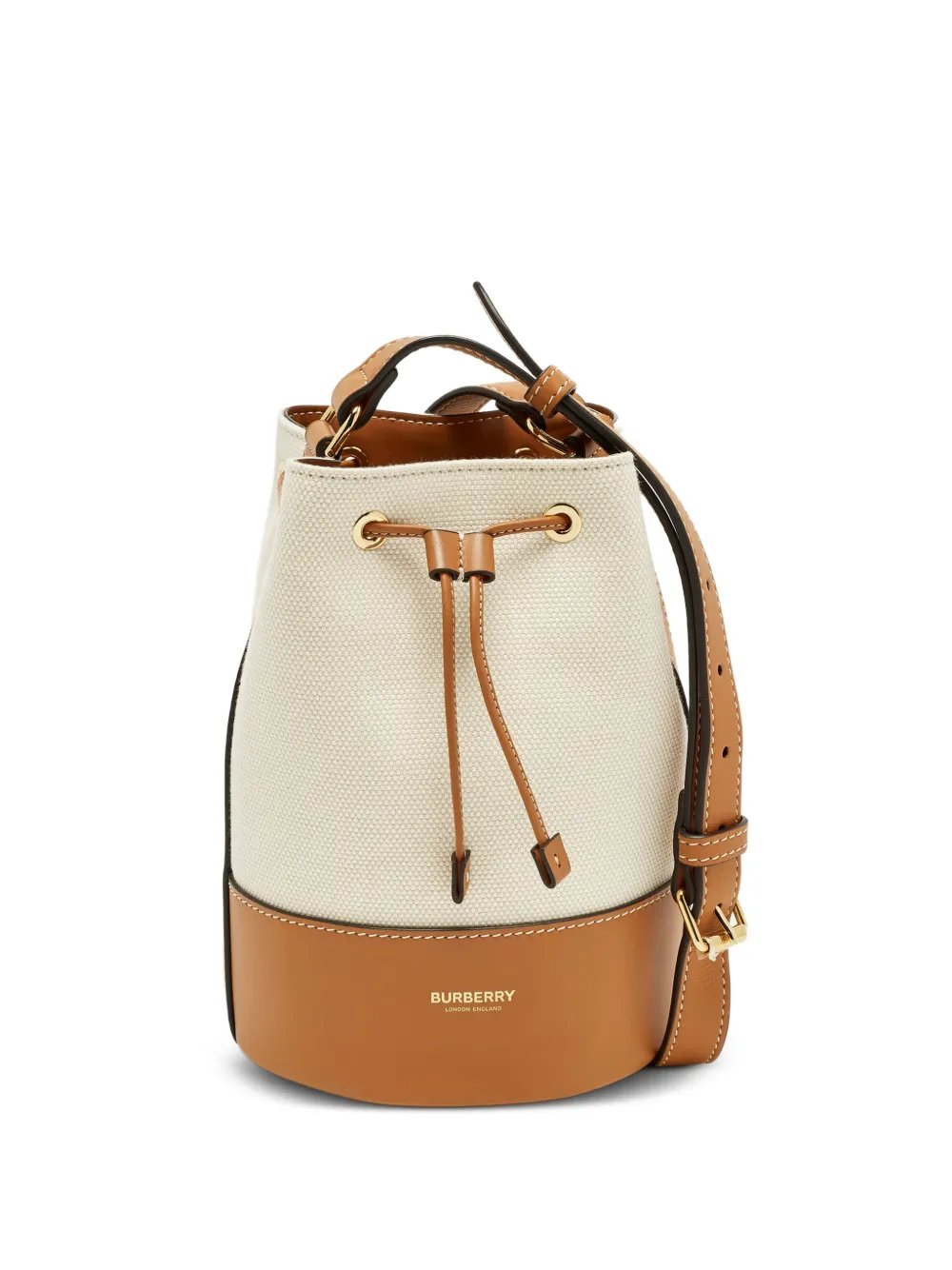 canvas leather bucket bag