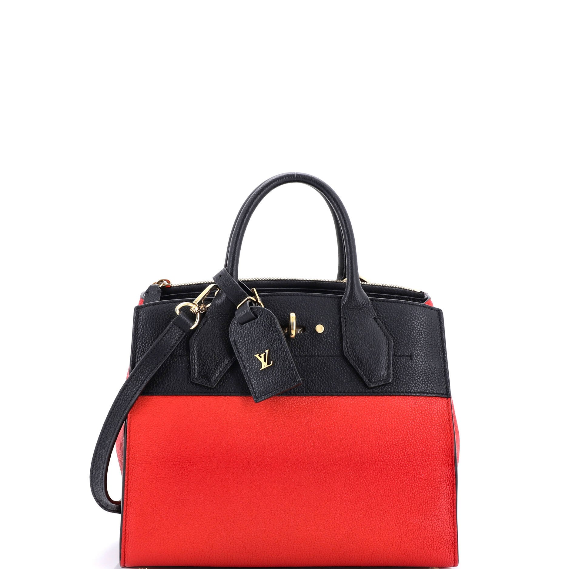 Louis Vuitton City Steamer Handbag Leather PM