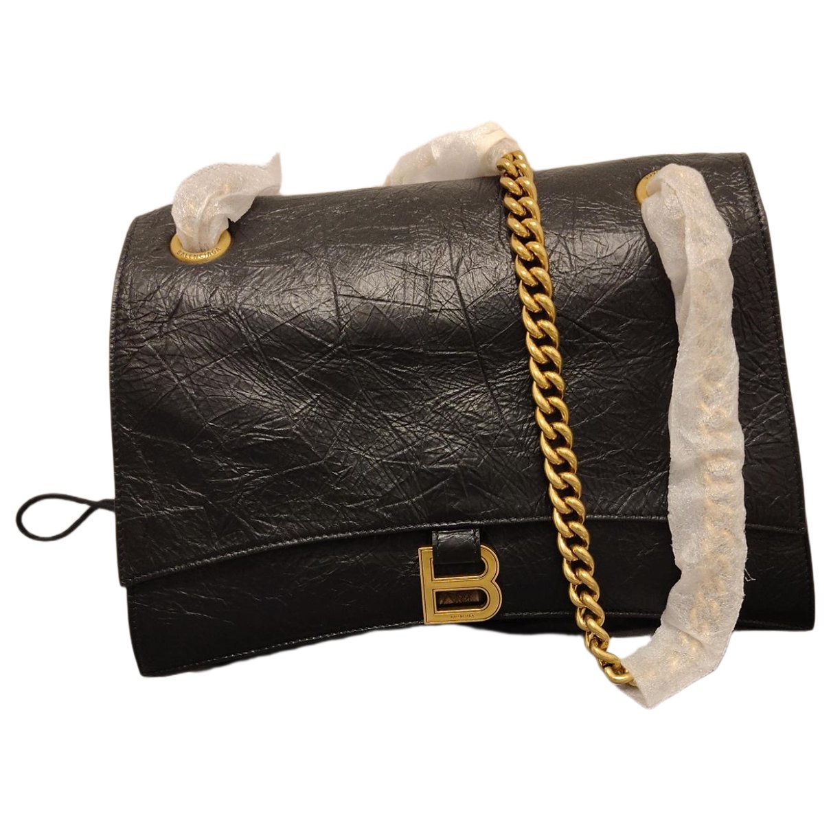 Crush leather handbag