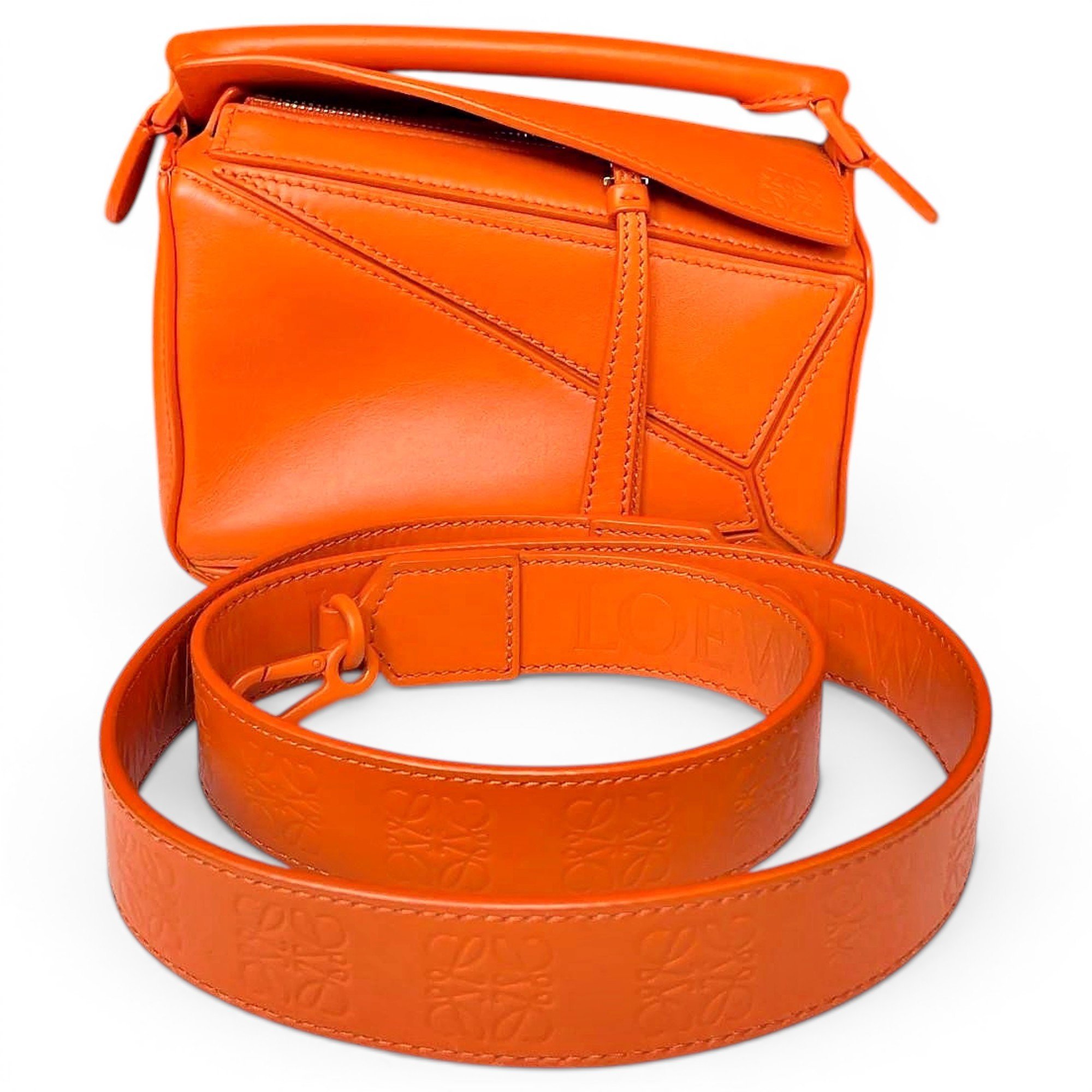 Puzzle leather handbag