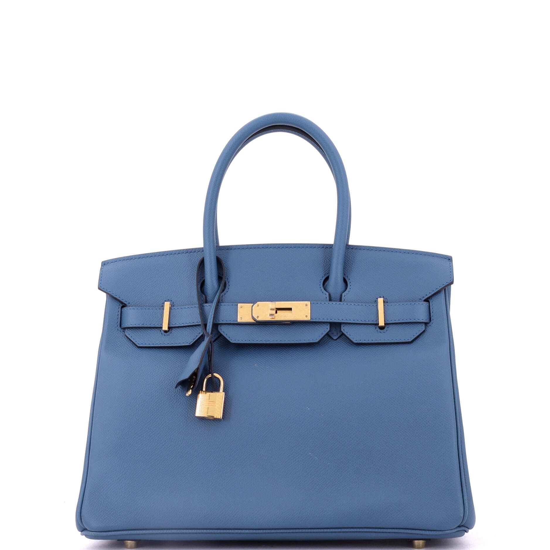 Hermes Birkin Handbag Bleu Agate Epsom with Gold Hardware 30