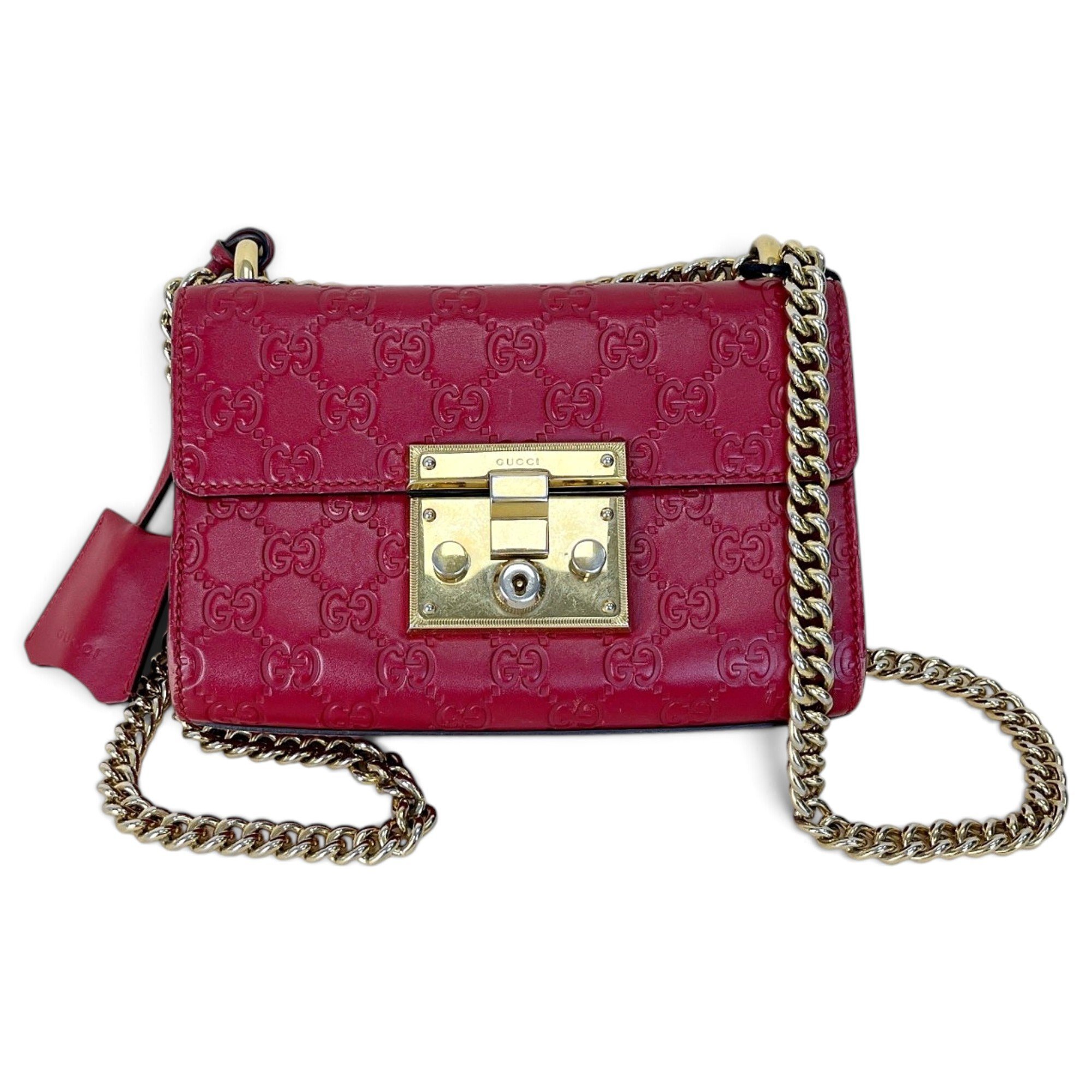 Padlock leather handbag