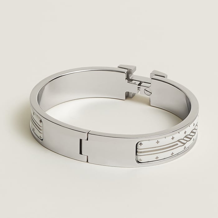 Orfèvre Blanc Platine Blanc Clic H Quadrige Au Fil Bracelet