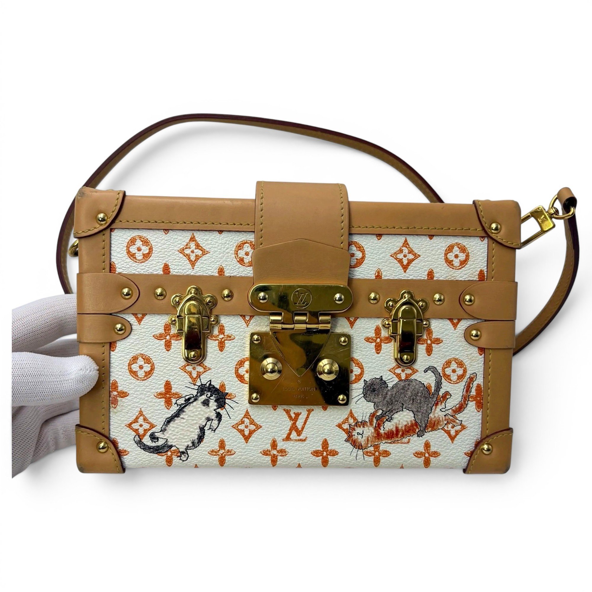 Petite Malle leather crossbody bag