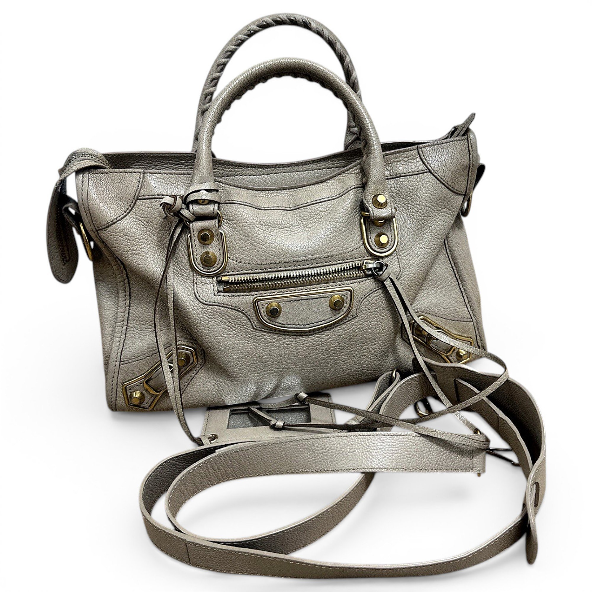 City leather handbag
