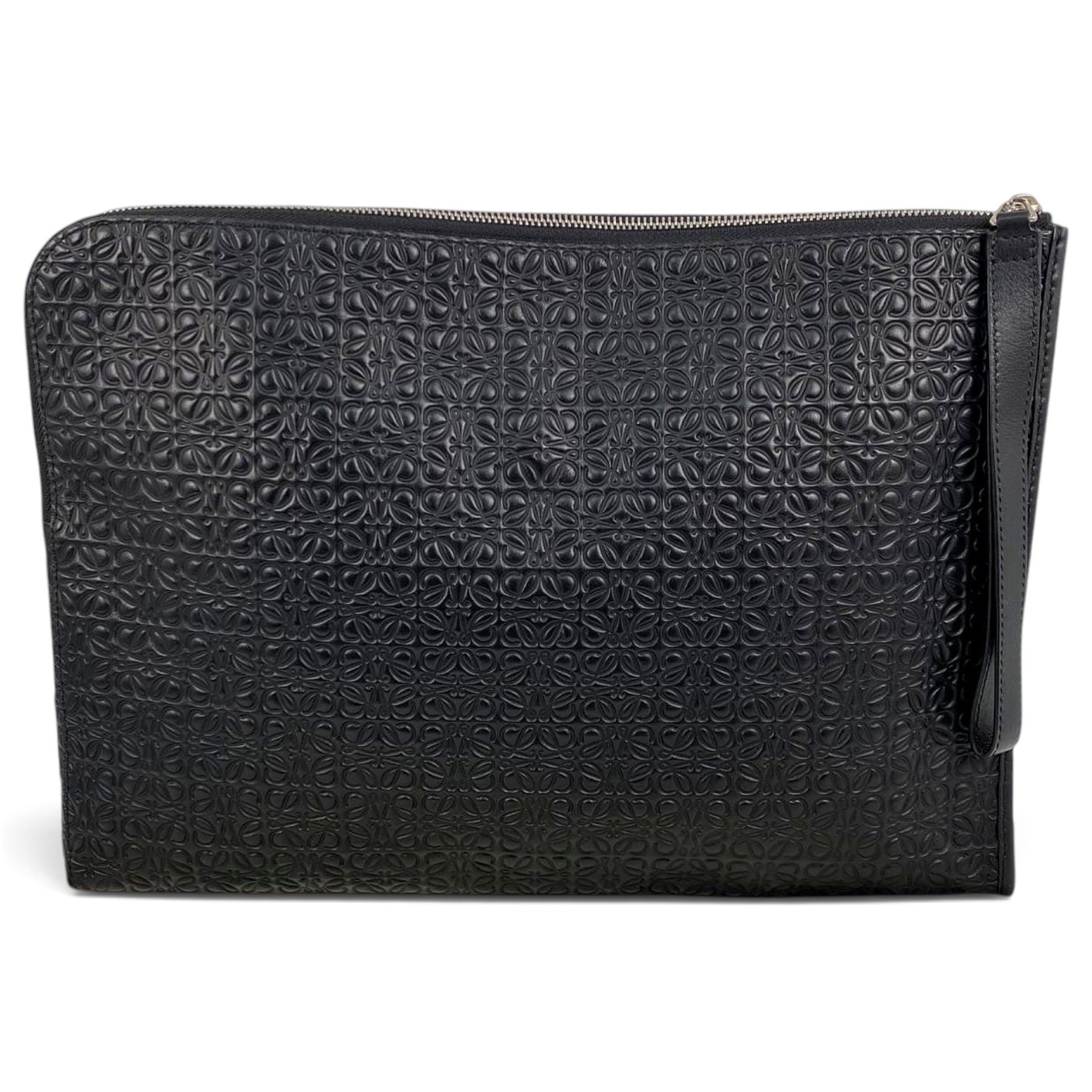 Leather clutch bag