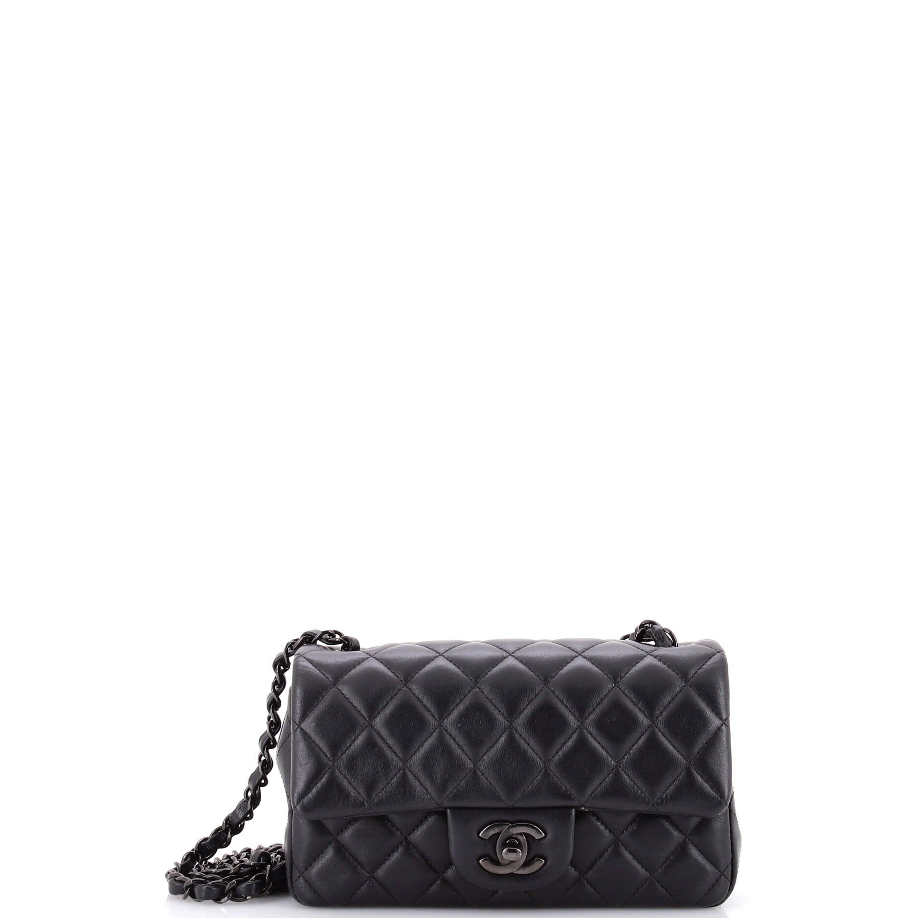 So Black Classic Single Flap Bag Quilted Lambskin Mini