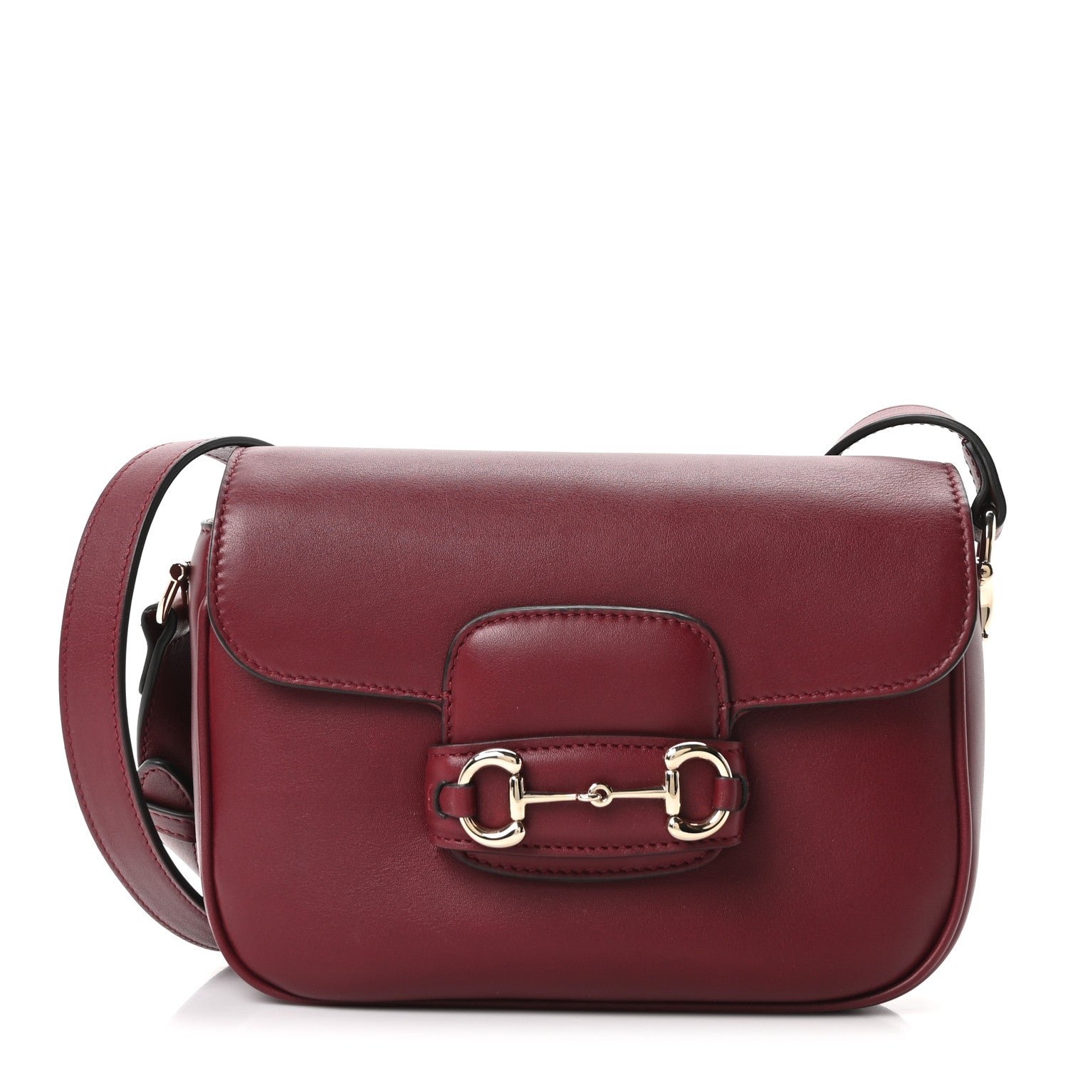 Gucci Arabella Calfskin Horsebit 1955 Shoulder Bag Rosso Ancora