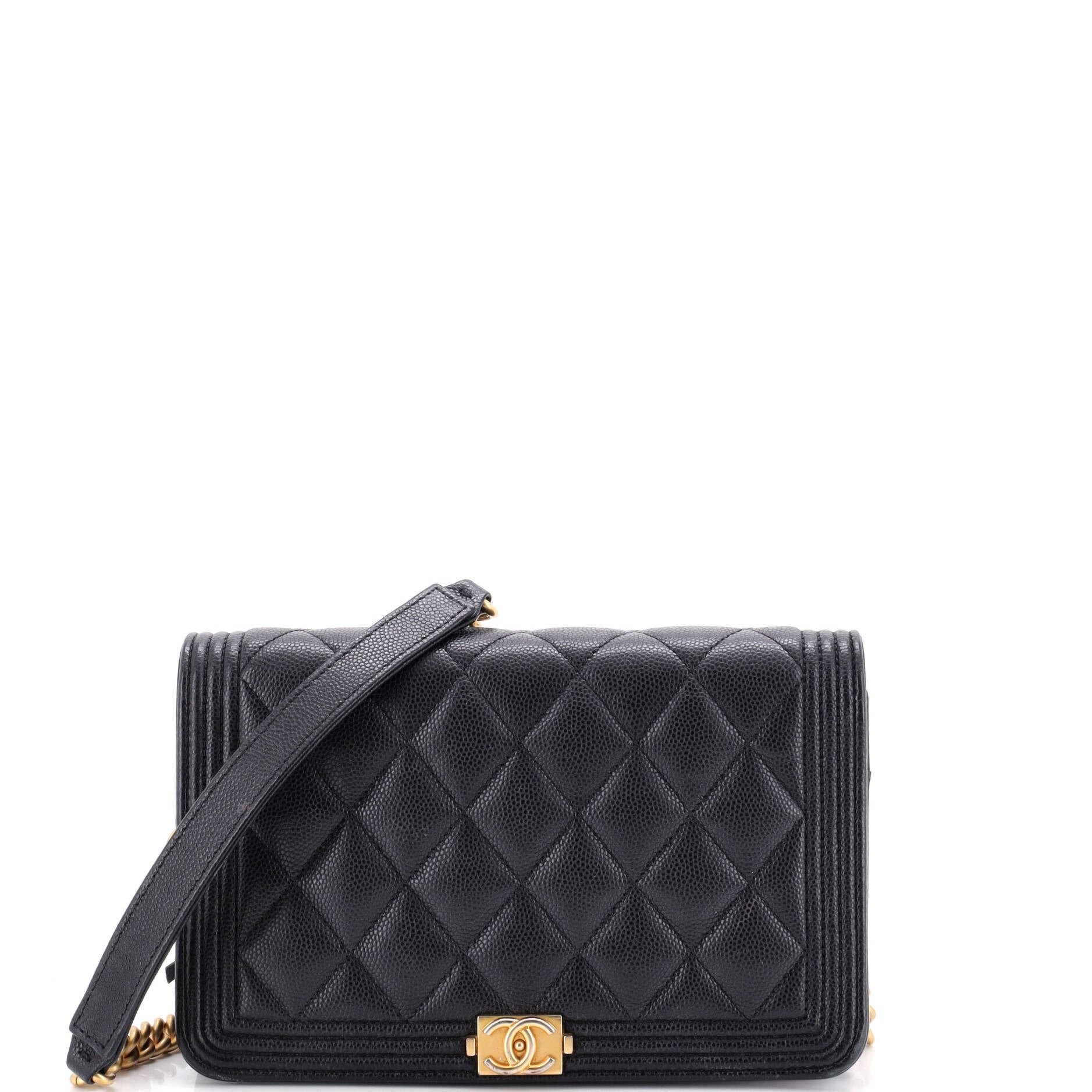 Boy Wallet on Chain Quilted Caviar