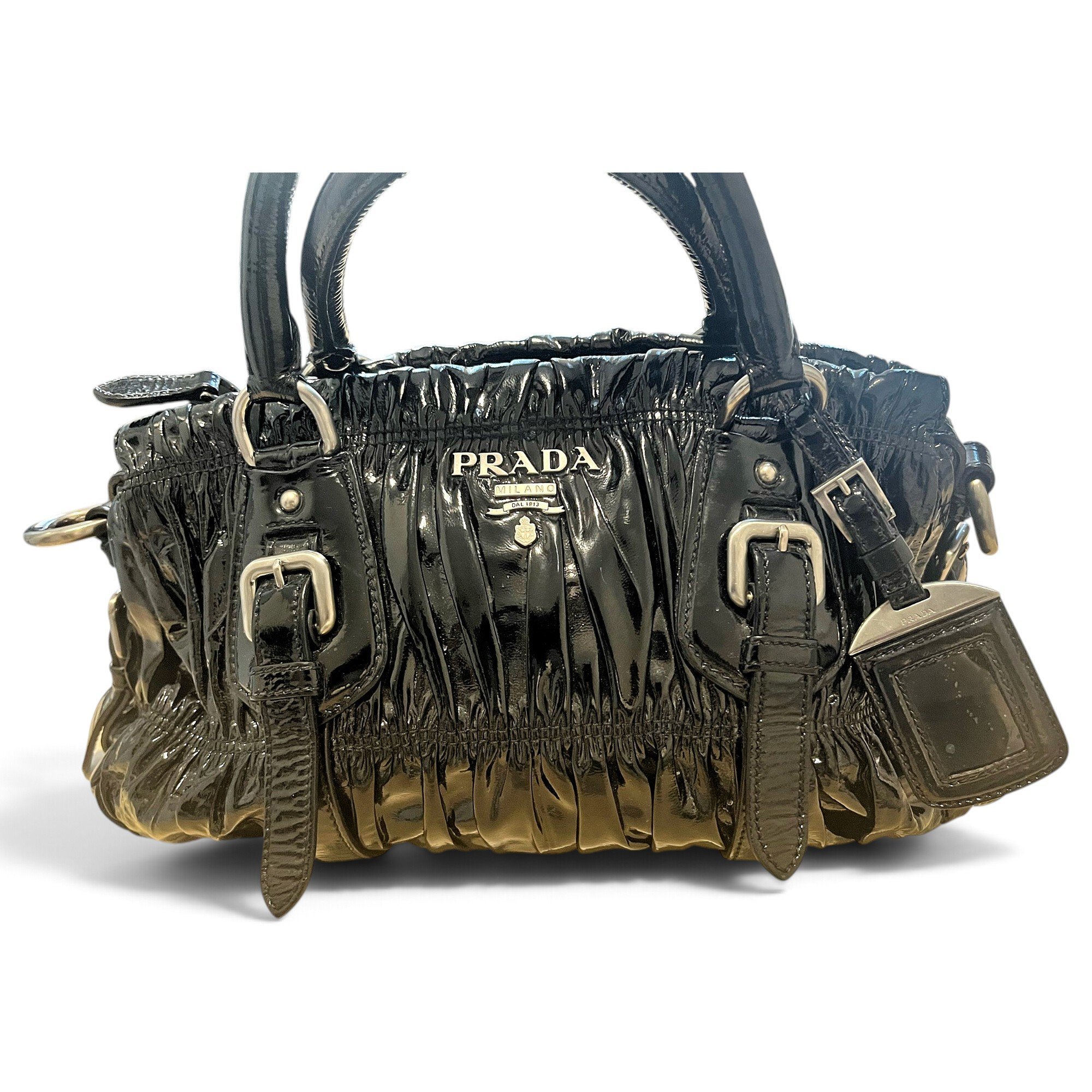 Patent leather handbag