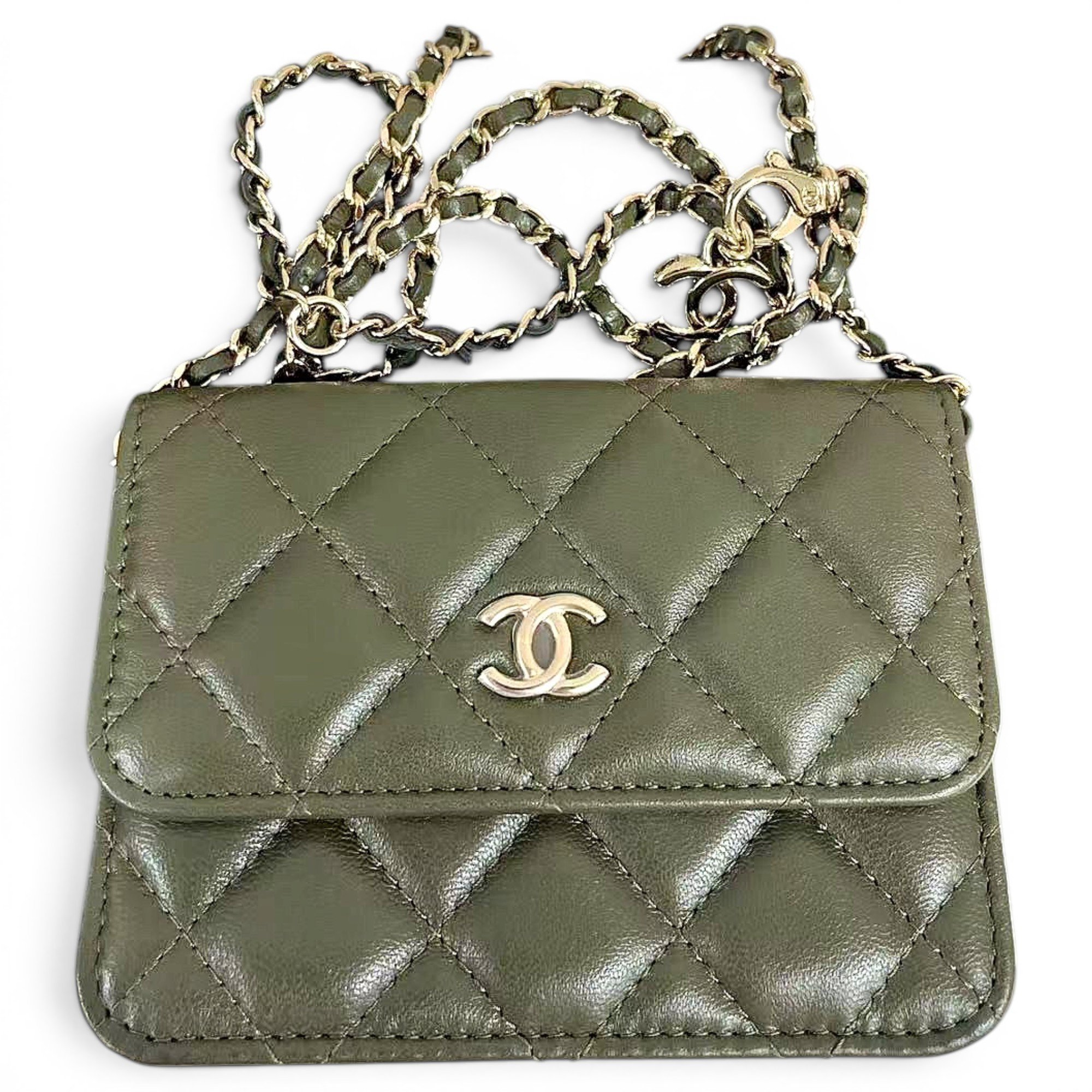 Trendy CC leather crossbody bag