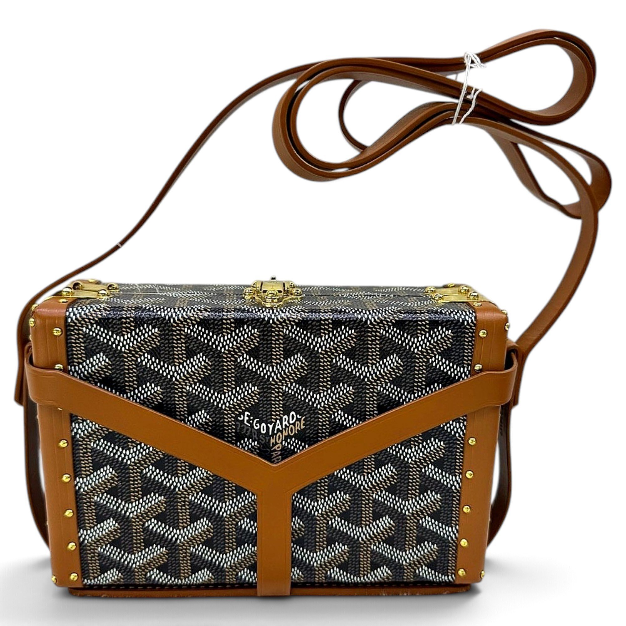 Minaudiere Goyardine leather handbag