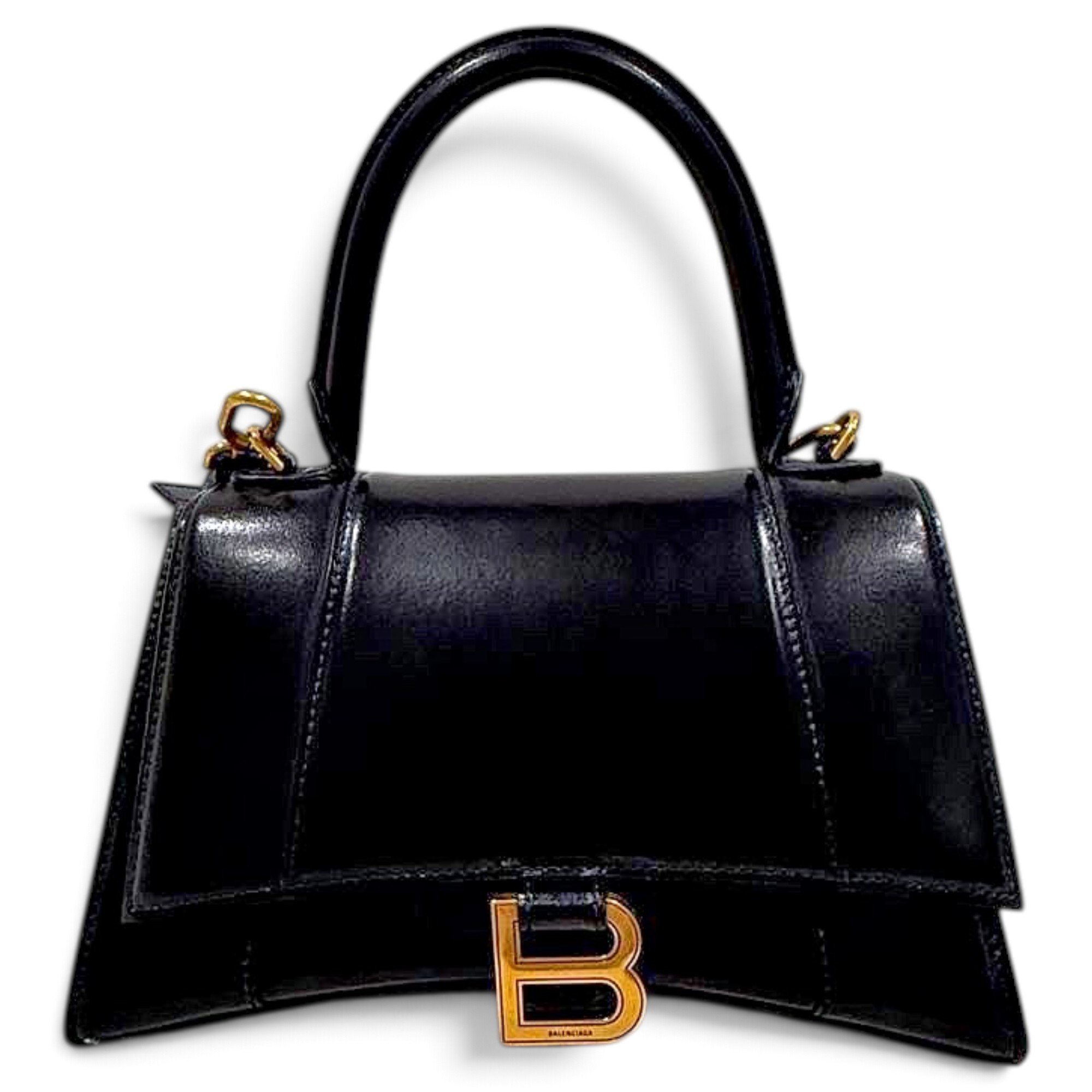 Hourglass leather handbag