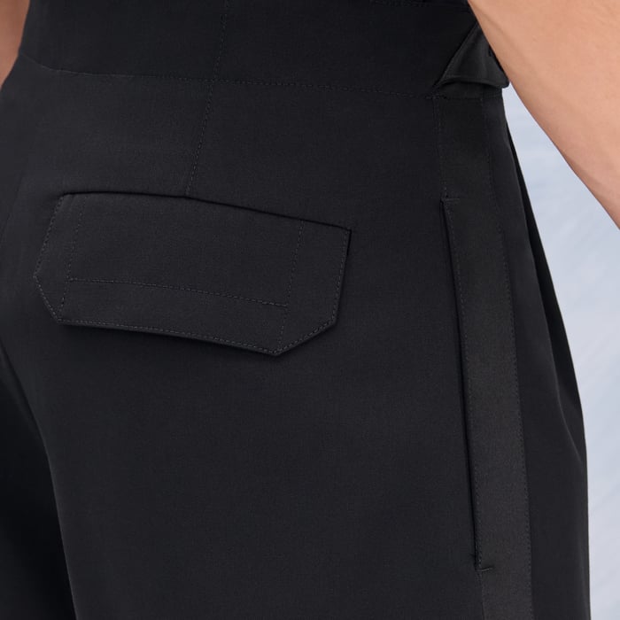 Noir "Pique Plie Satin" Malibu Shorts