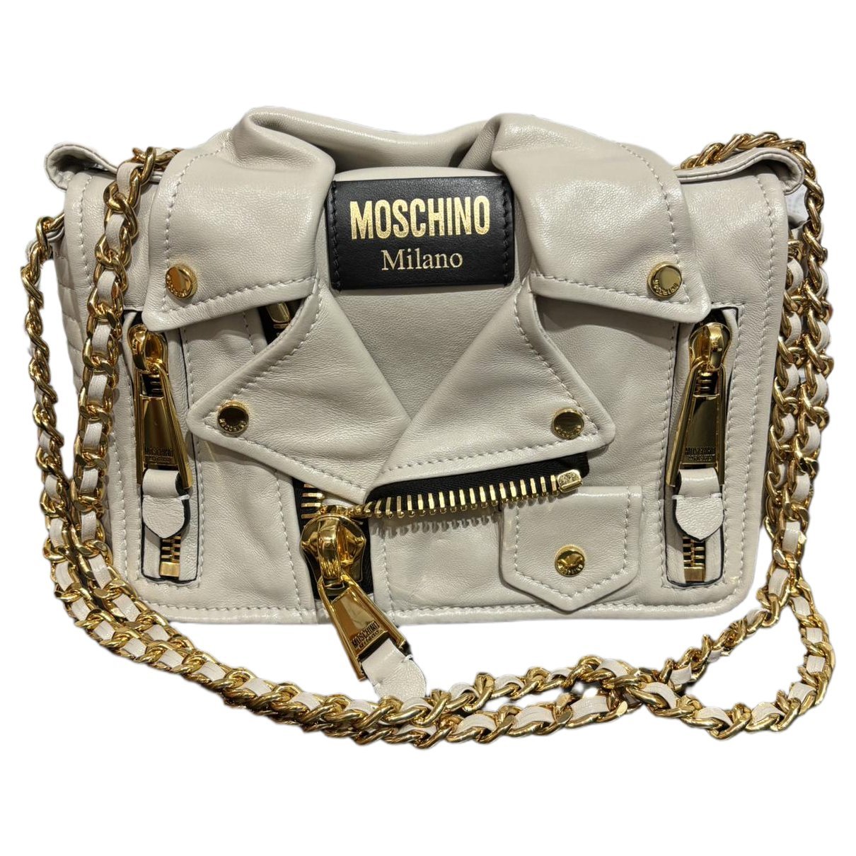 Biker leather handbag