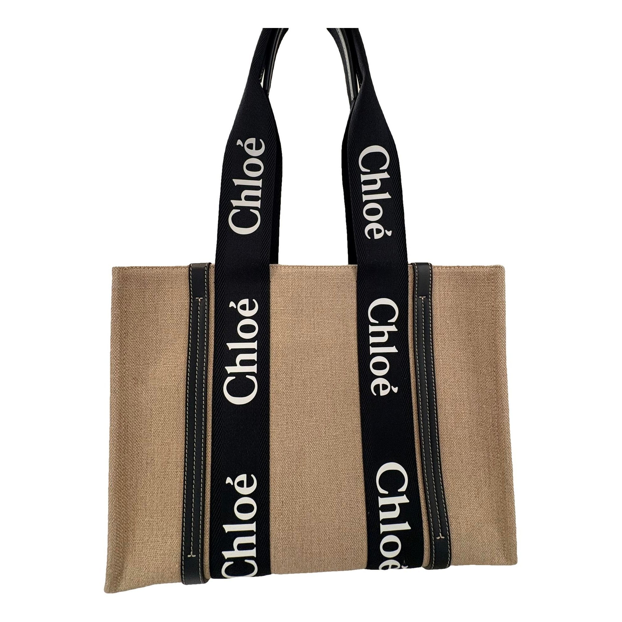 Chloe Woody linen tote