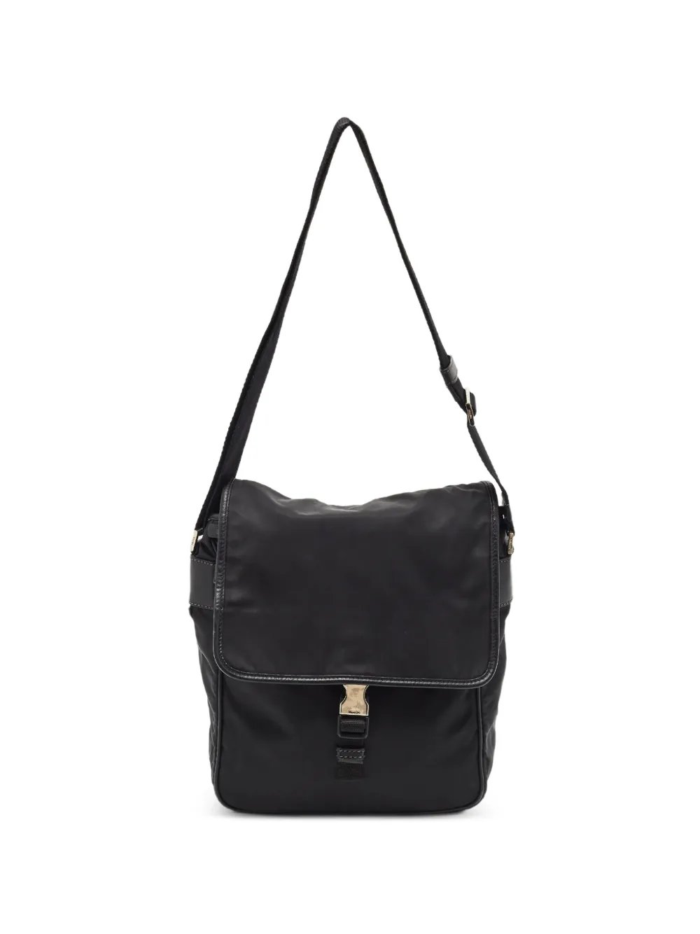 Saffiano-leather flap messenger bag
