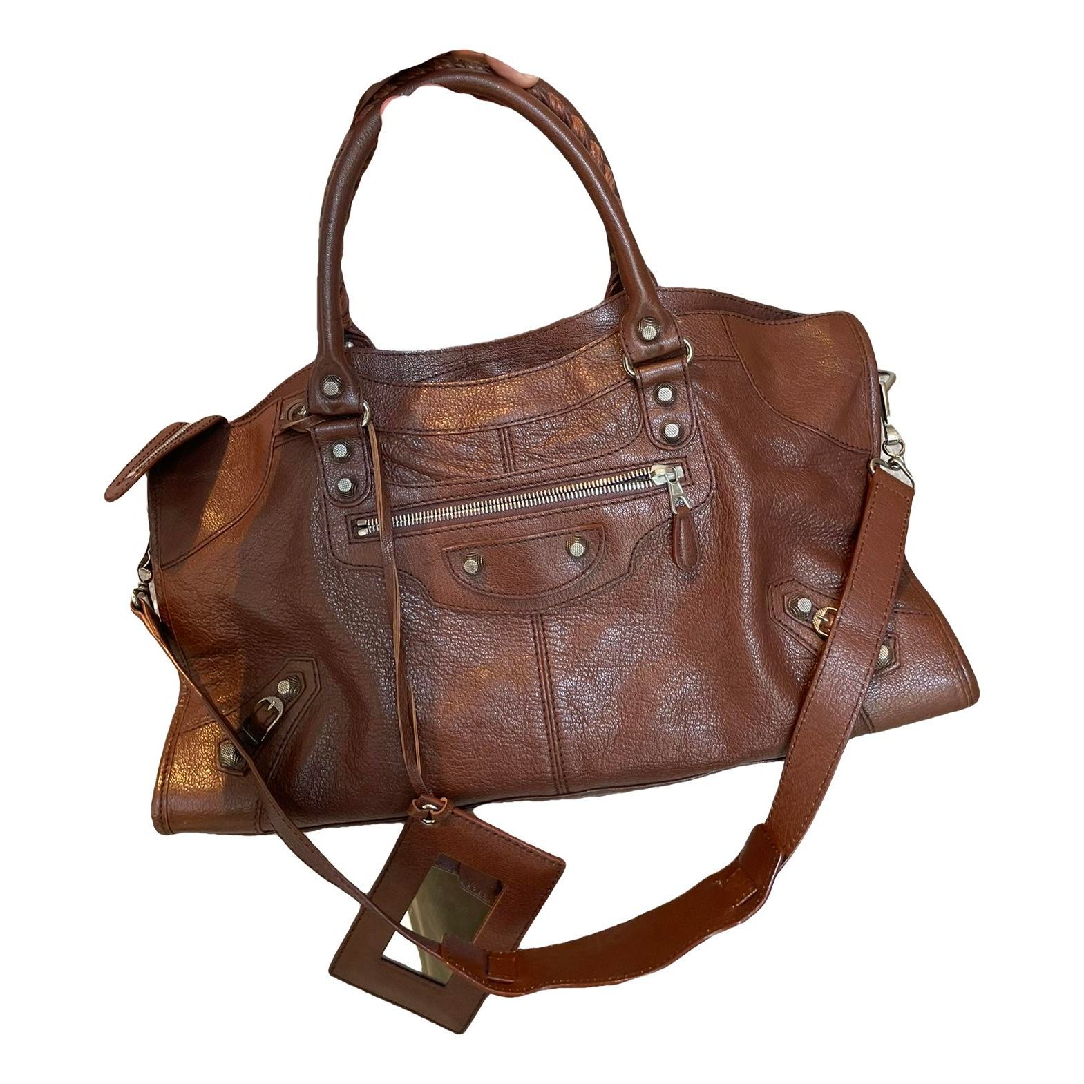 City leather handbag