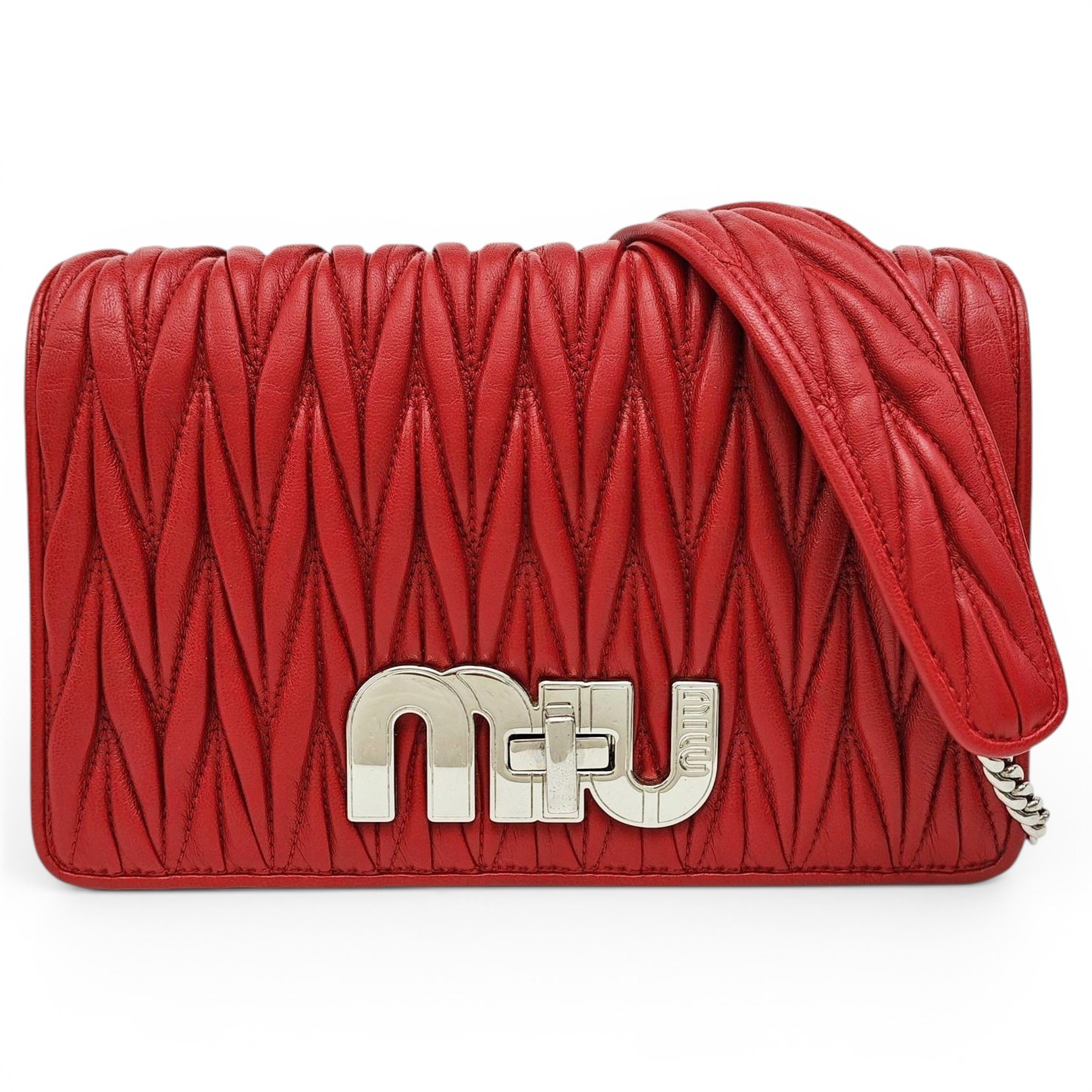 My Miu leather crossbody bag