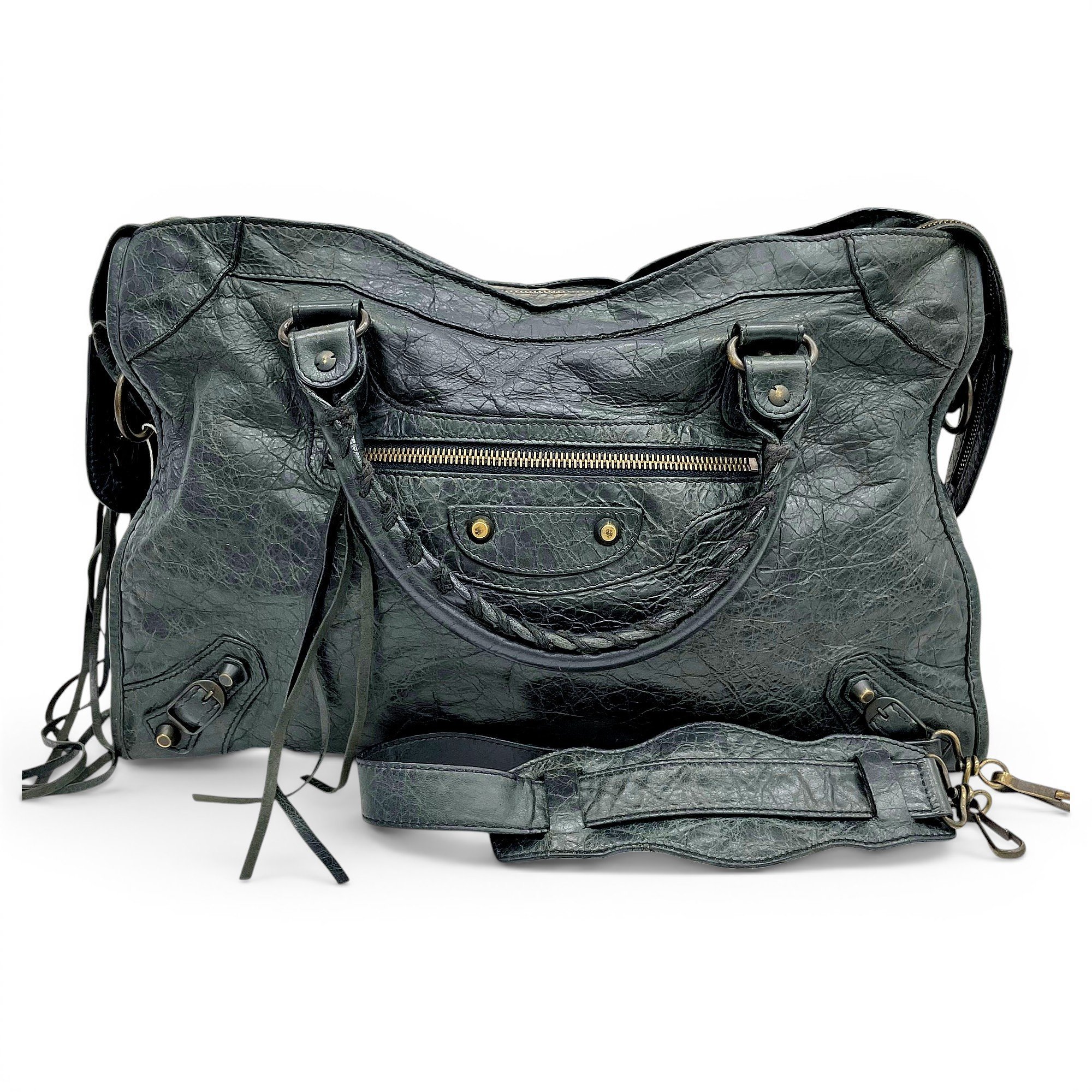 City leather handbag