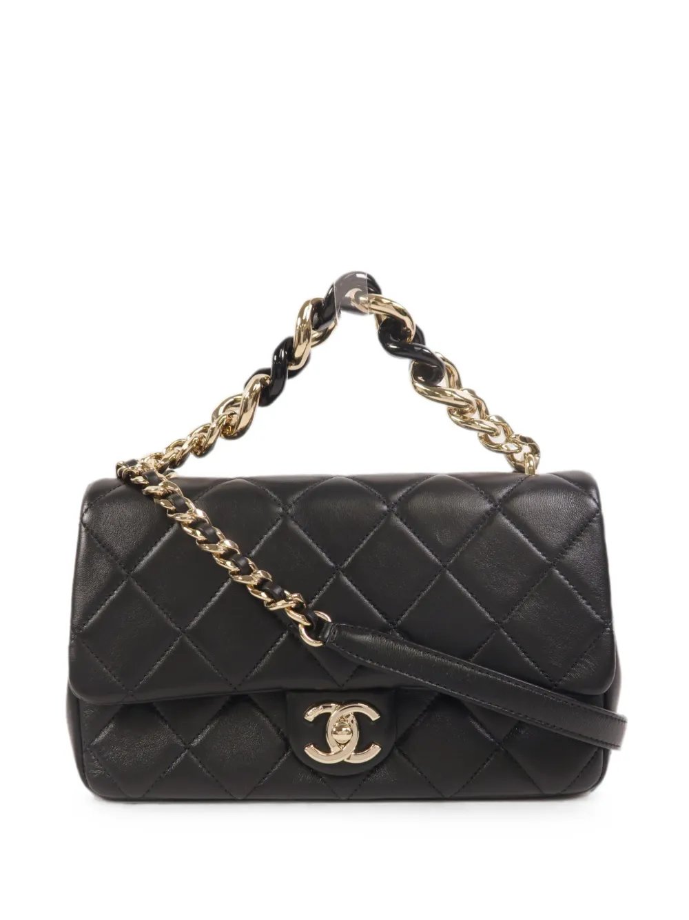 quilted CC turn-lock shoulder bag