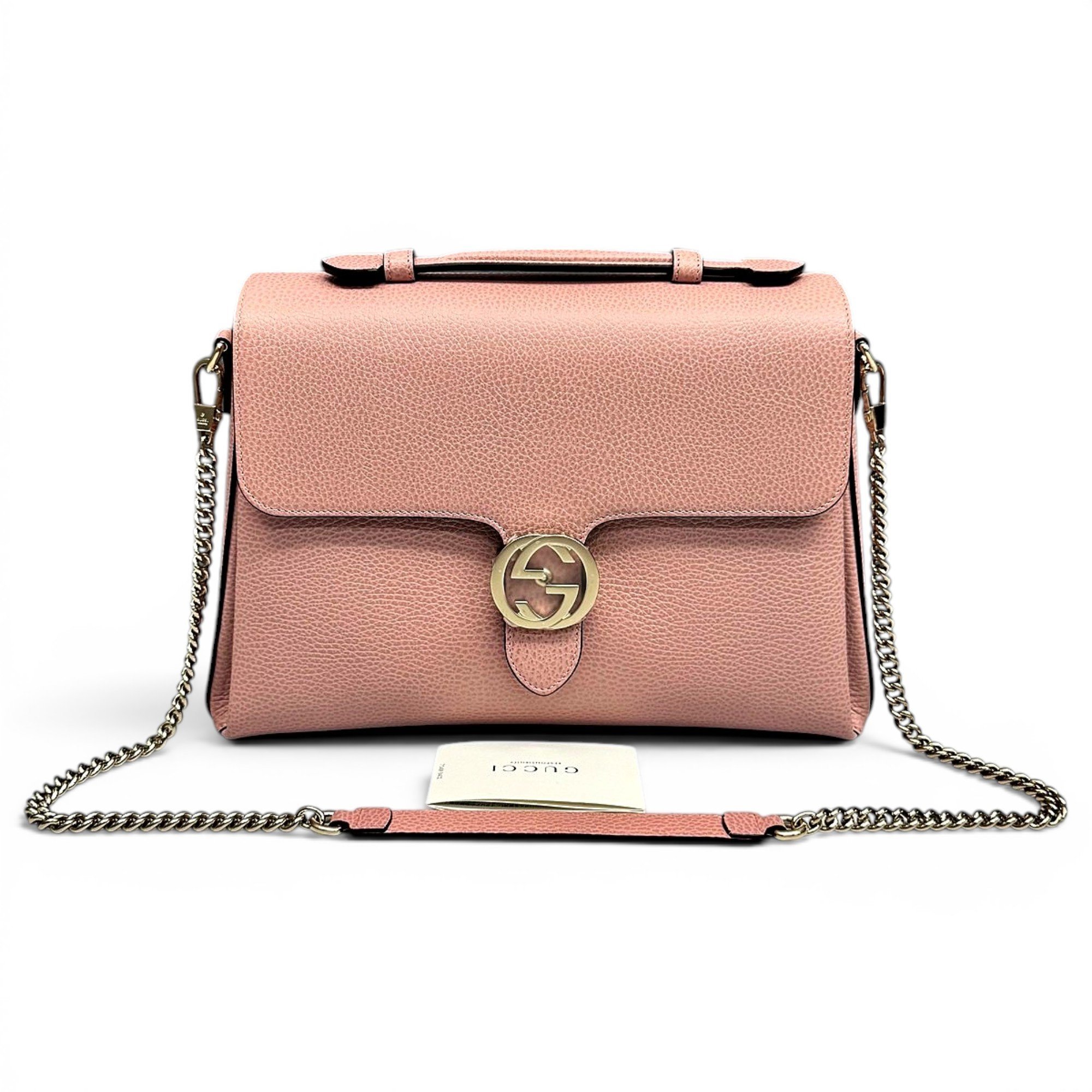 Interlocking leather handbag