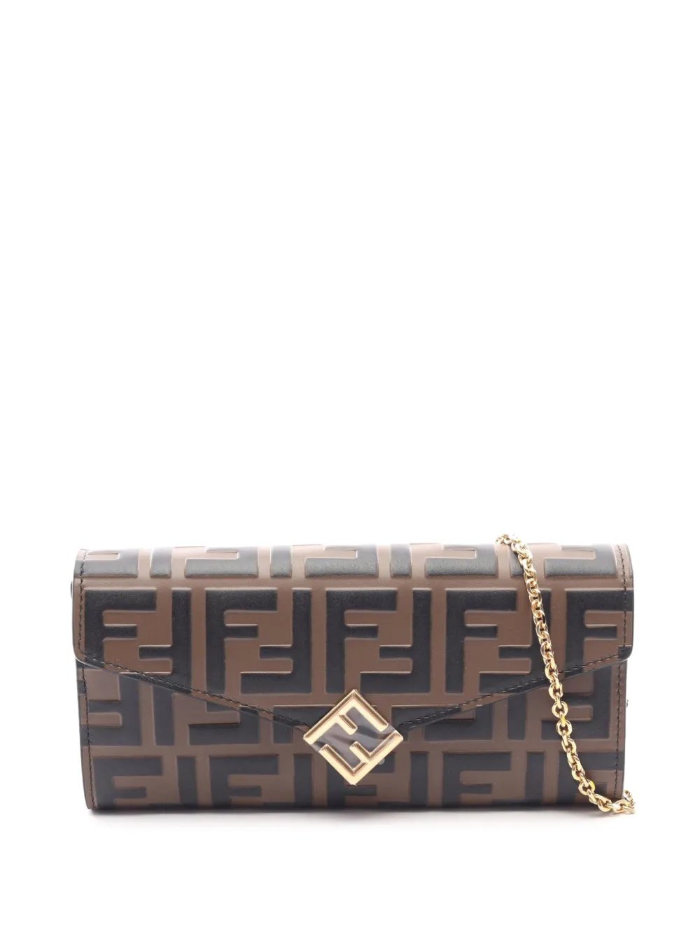 2010-2026 Zucca Calfskin Continental Envelope Wallet On Chain crossbody bag