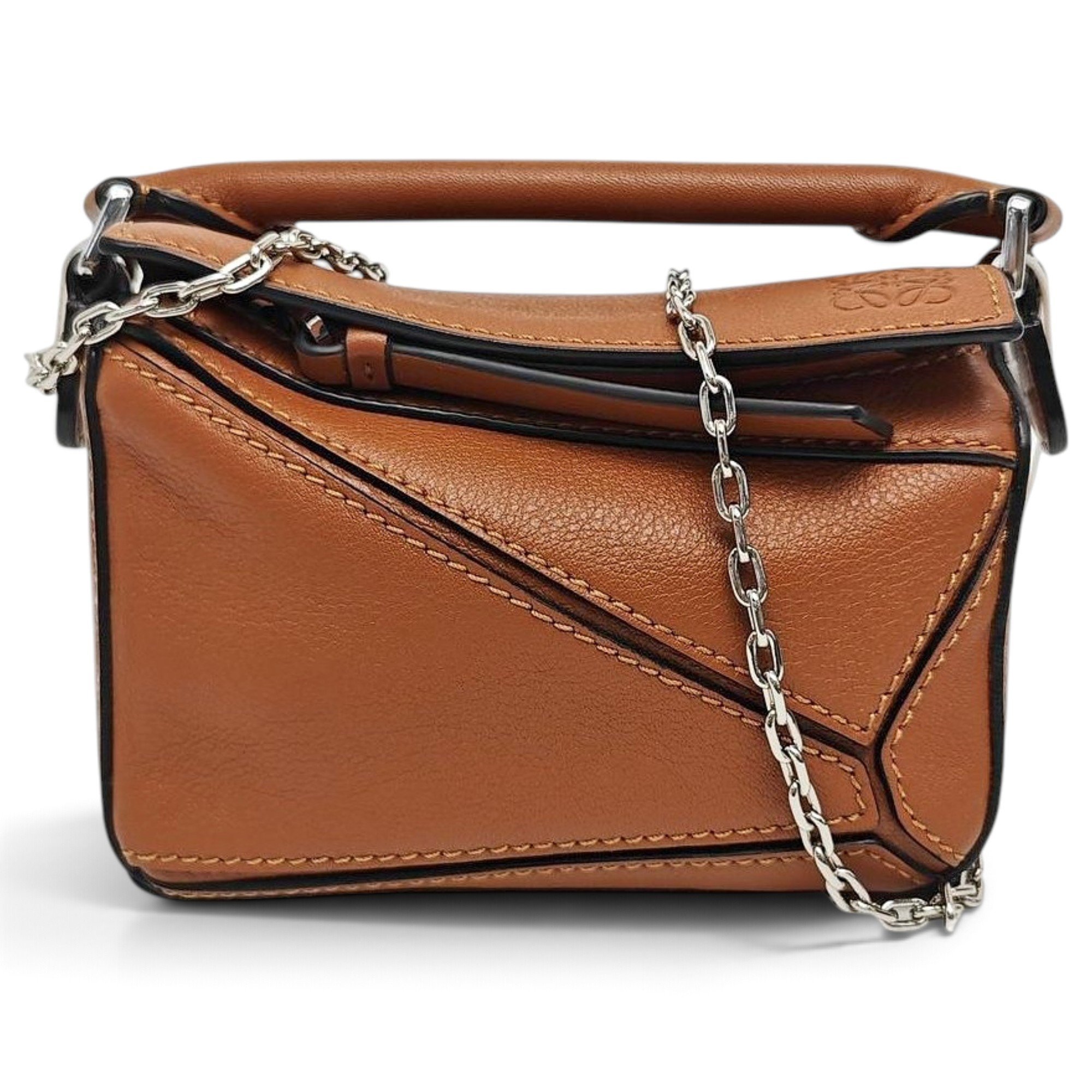 Puzzle leather handbag