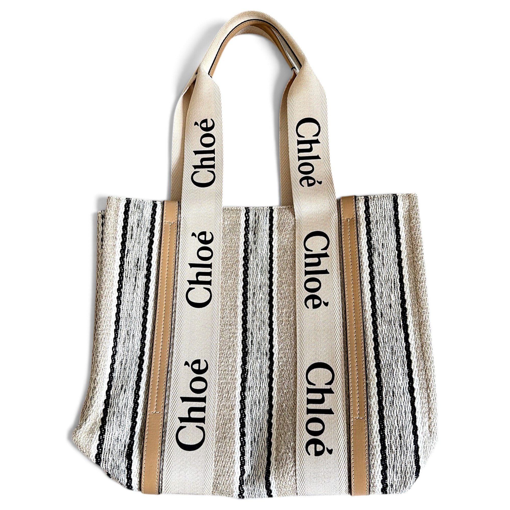 Woody linen tote