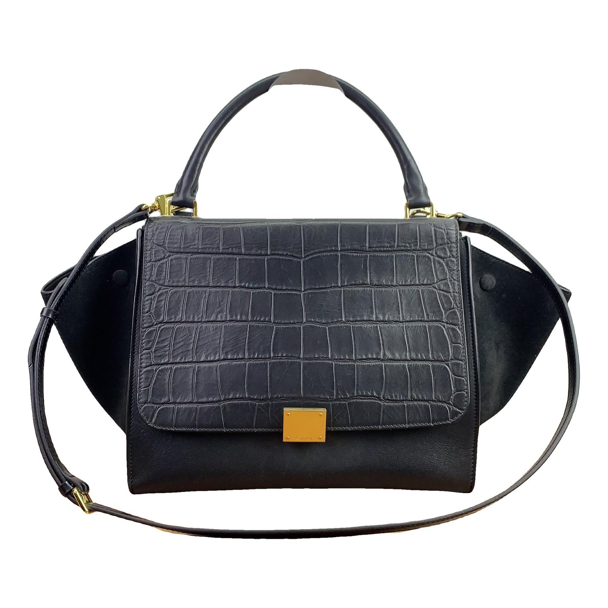 Trapèze leather handbag
