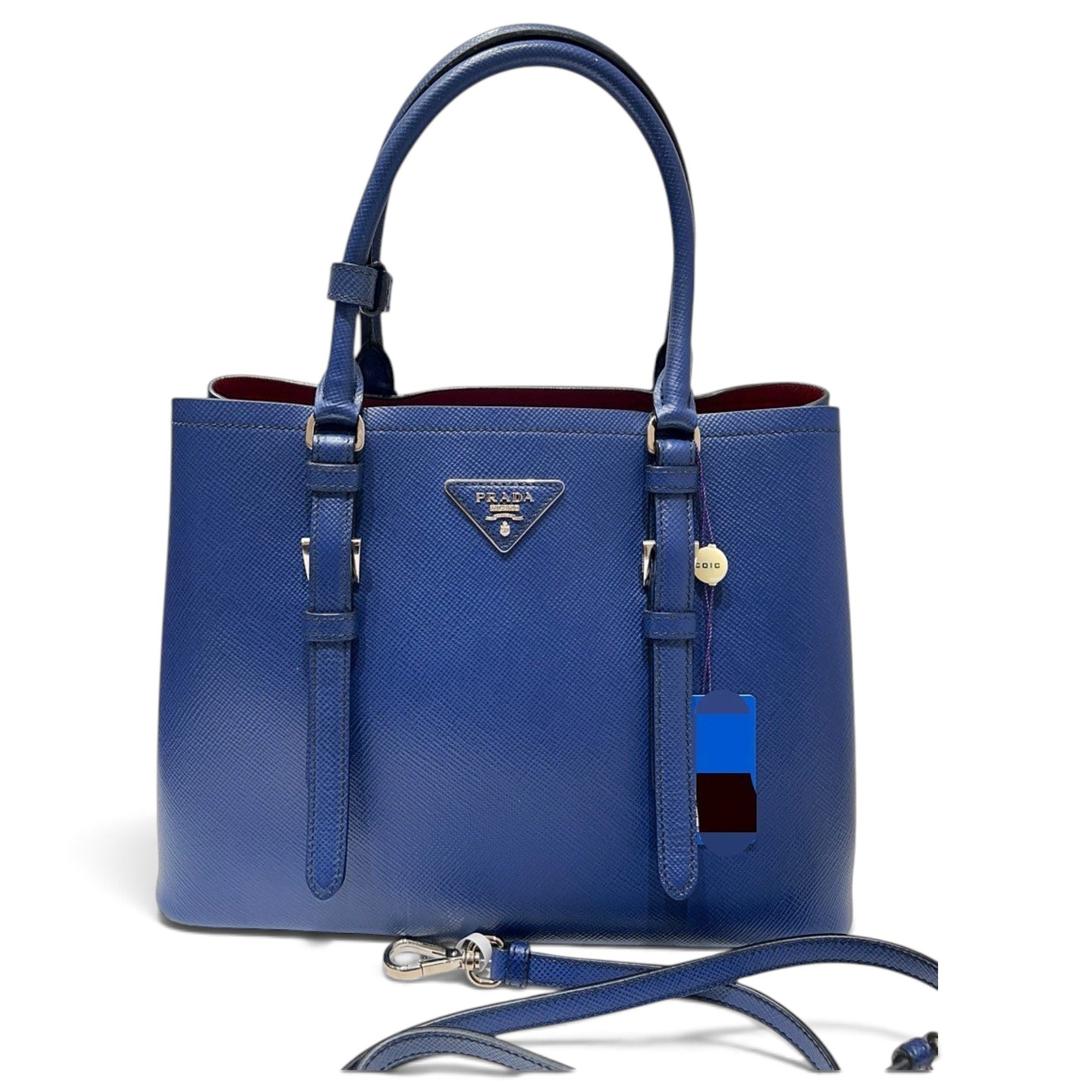 Double leather handbag