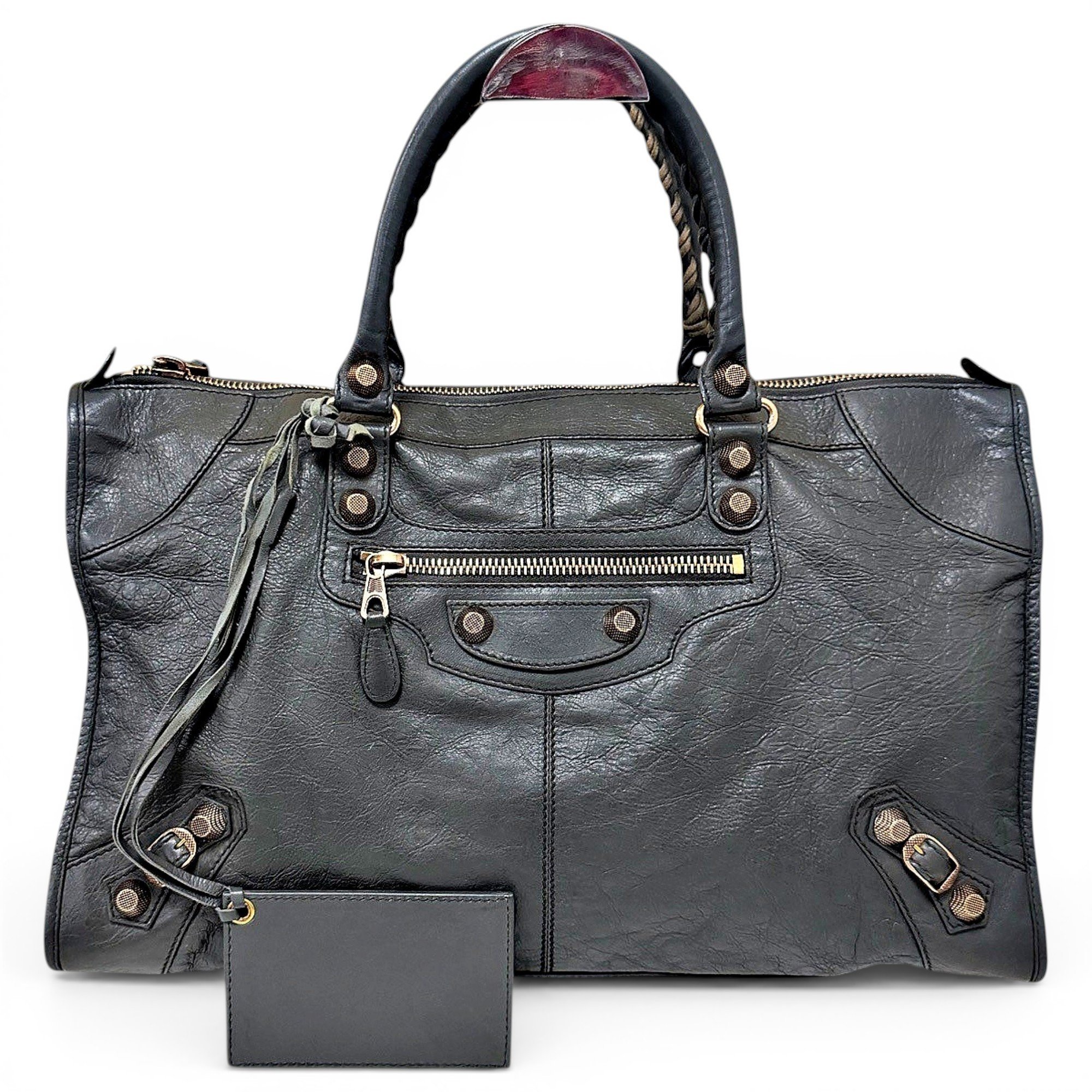 City leather handbag