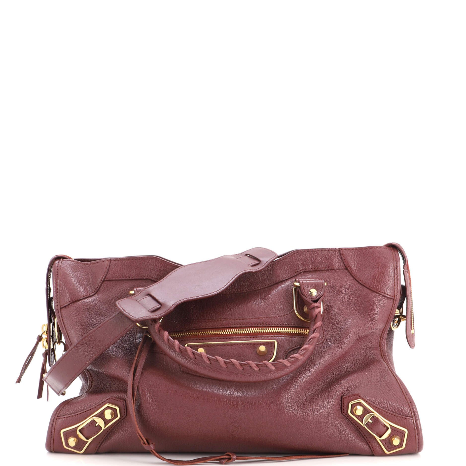 City Classic Metallic Edge Bag Leather Medium