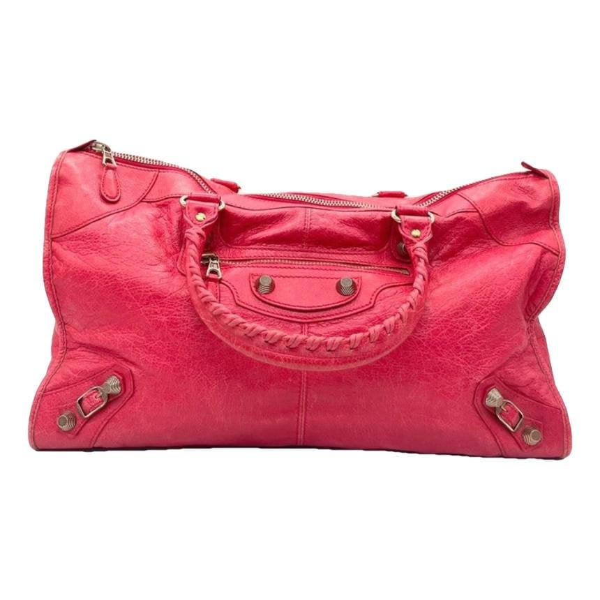 Weekender leather handbag
