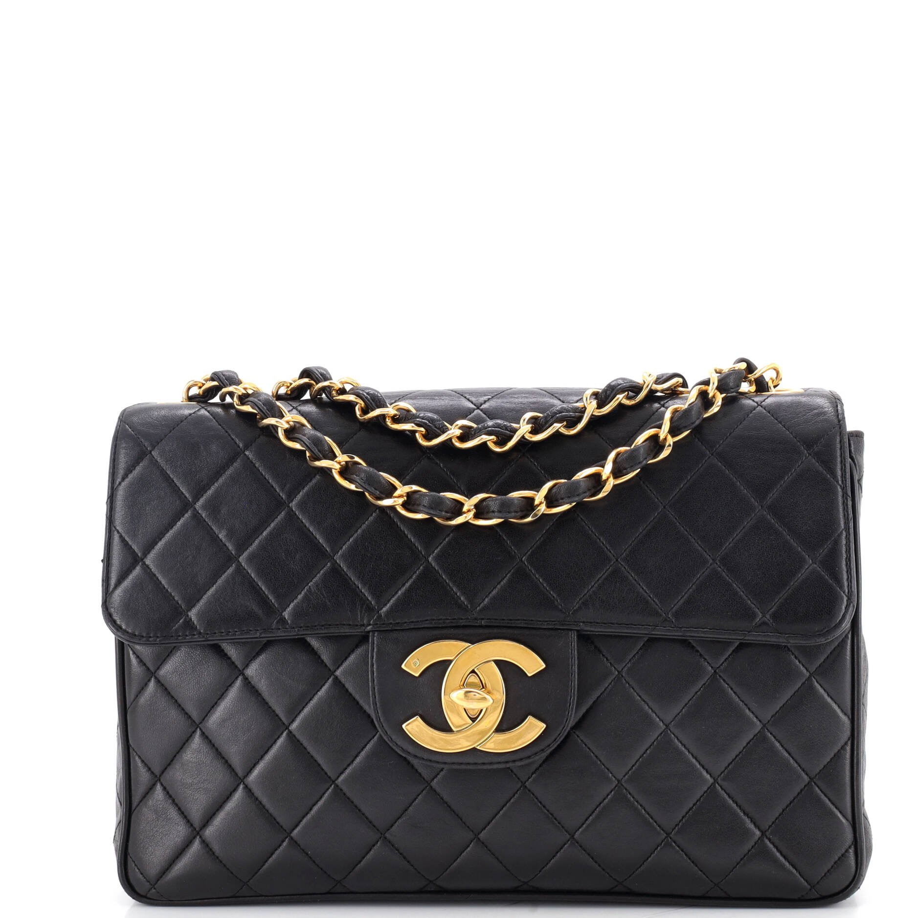 Vintage Classic Single Flap Bag Quilted Lambskin Jumbo