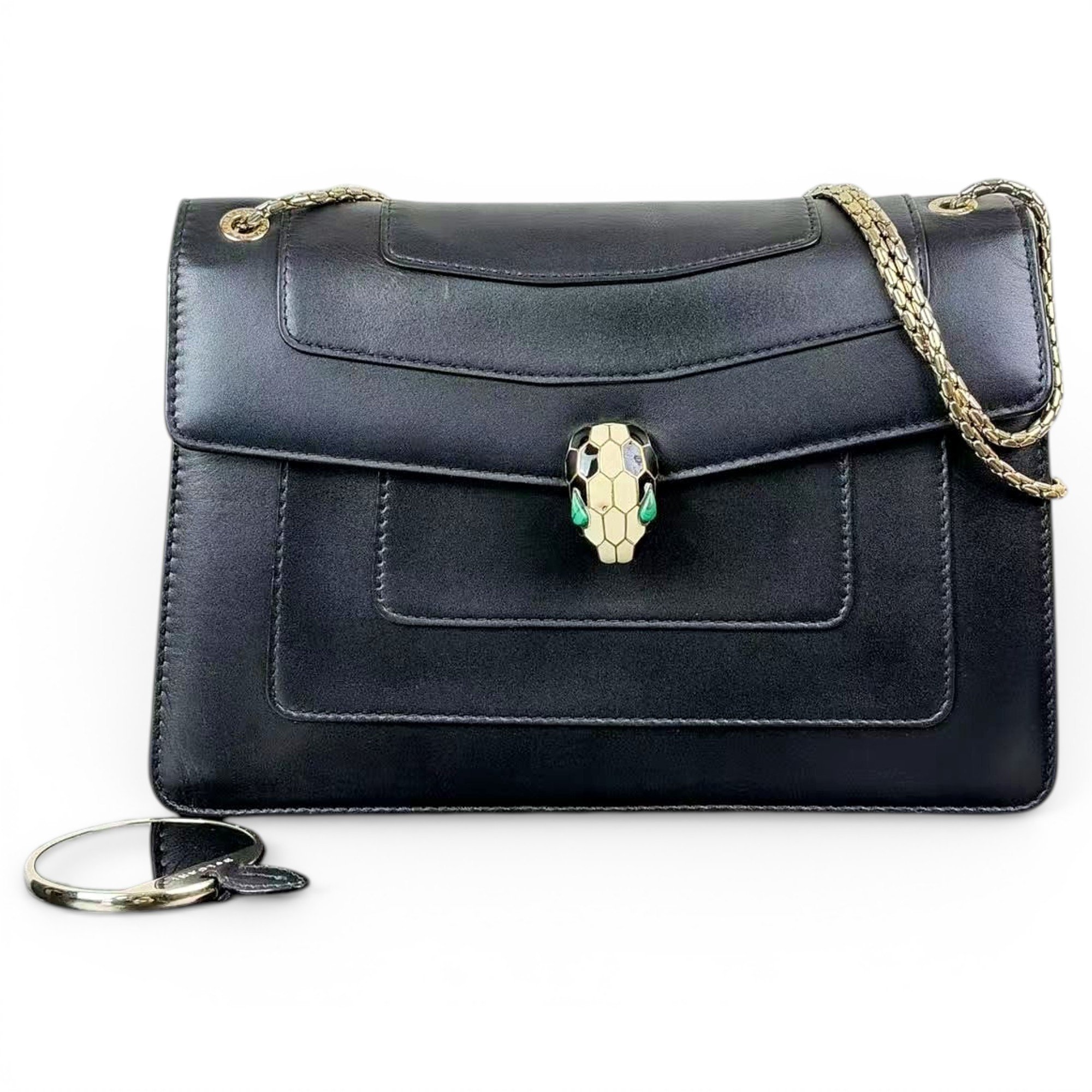Serpenti leather handbag