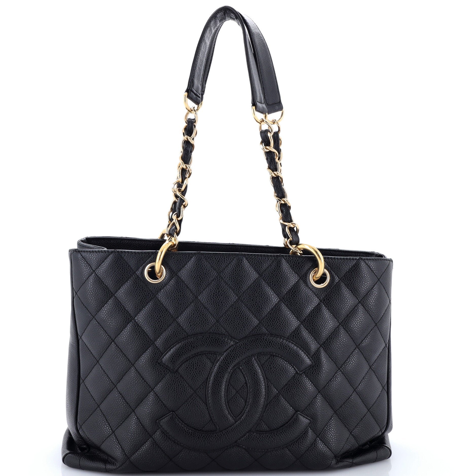 Grand Shopping Tote Quilted Caviar