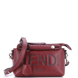 Fendi Logo By The Way Satchel Embossed Leather Mini