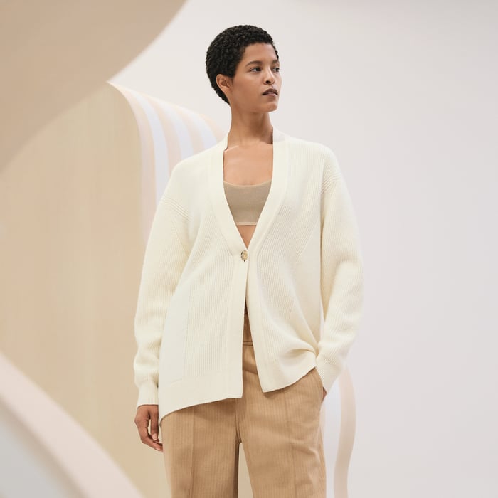 Blanc Naturel Long Cardigan