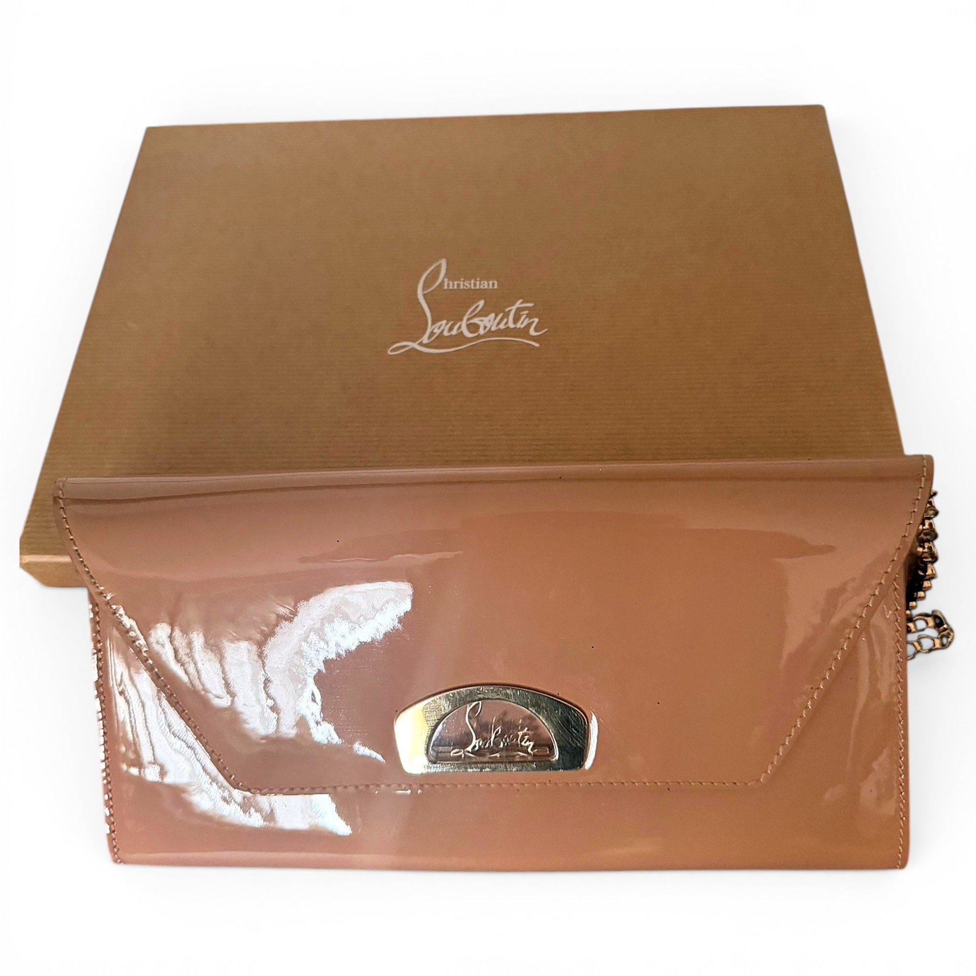 Christian Louboutin Riviera patent leather clutch bag