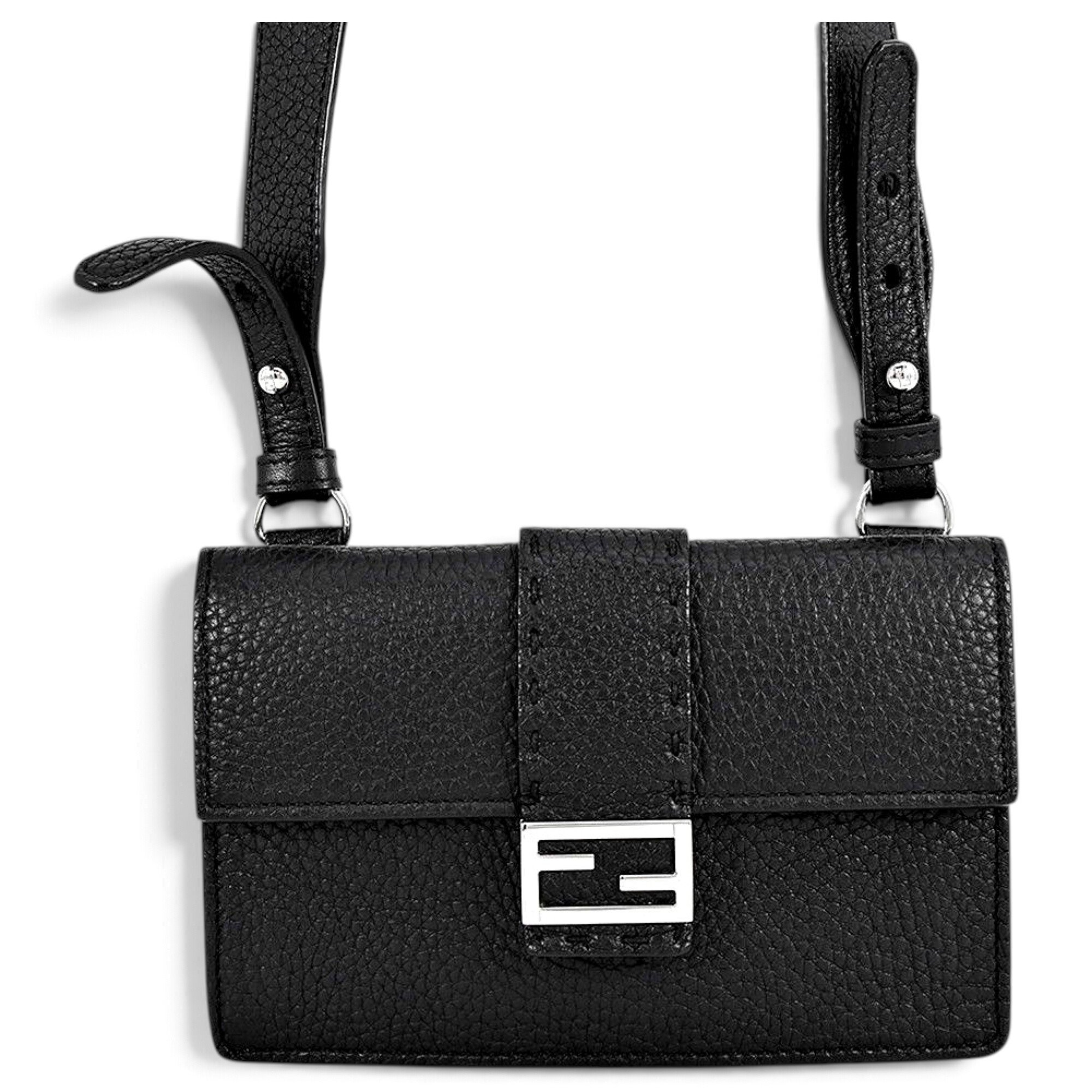 Baguette leather clutch bag