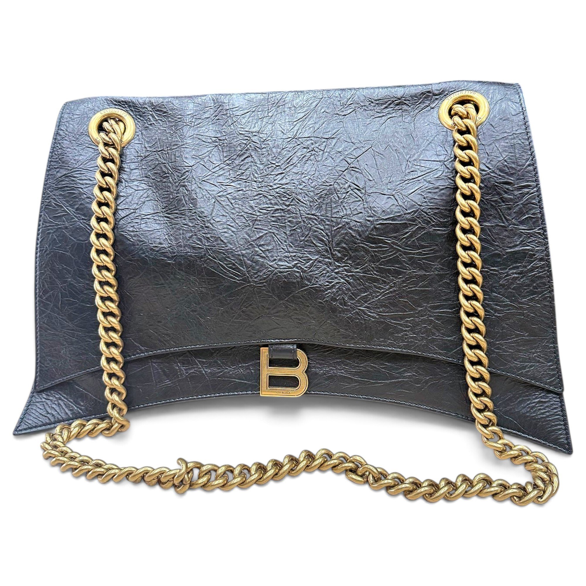 Crush leather handbag