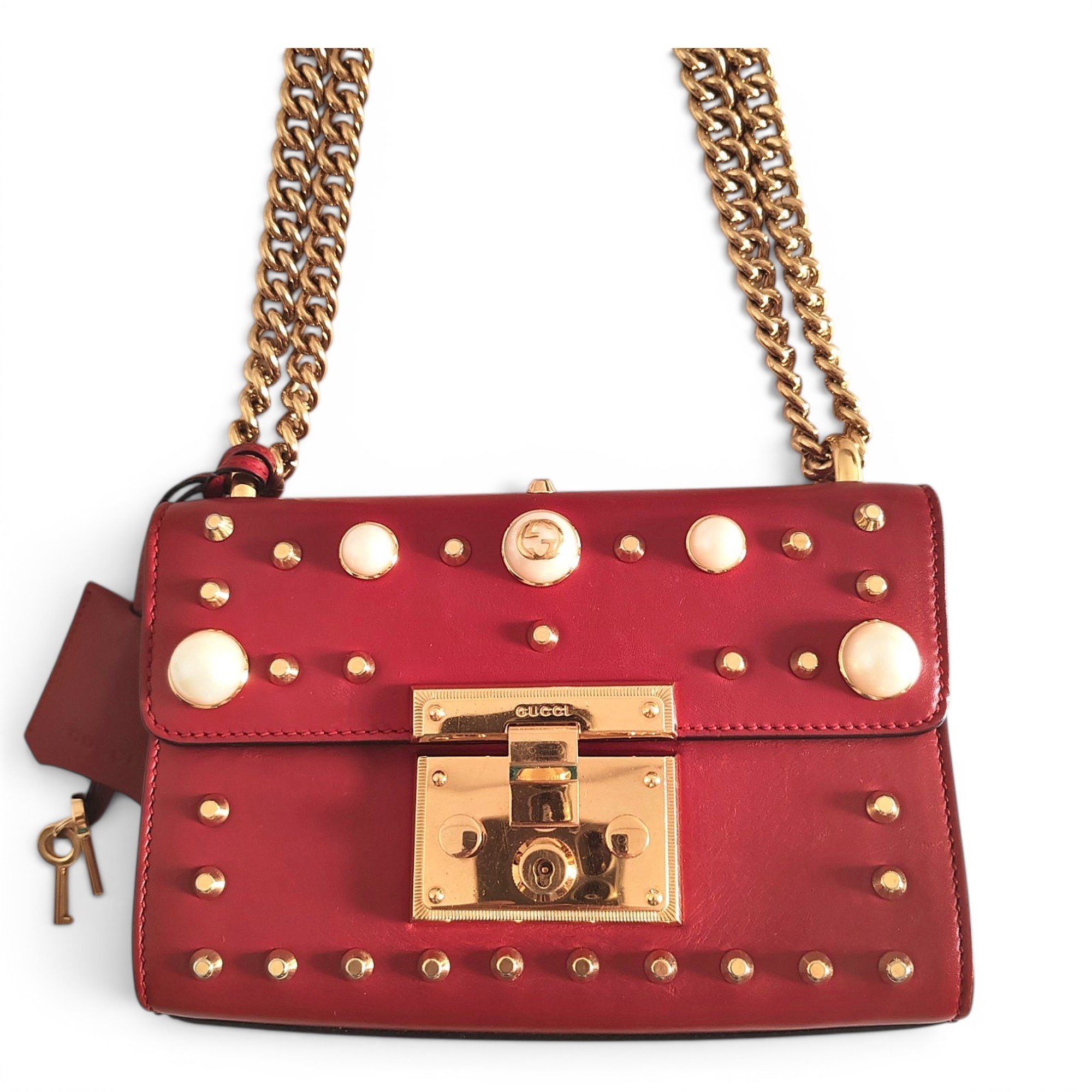 Padlock leather handbag