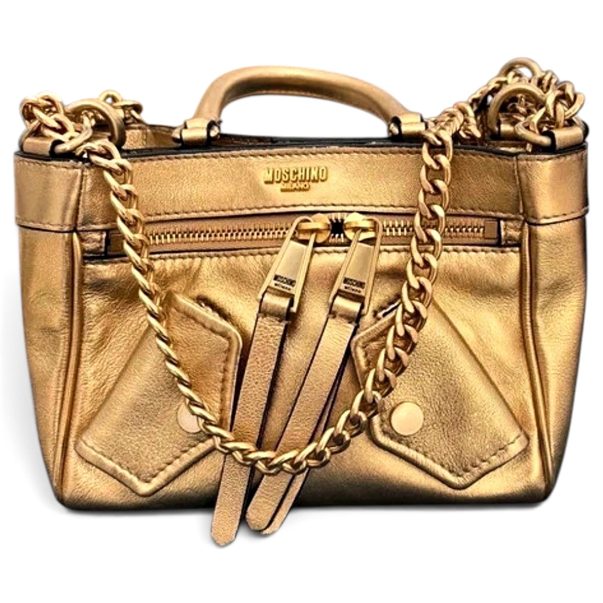 Biker leather handbag