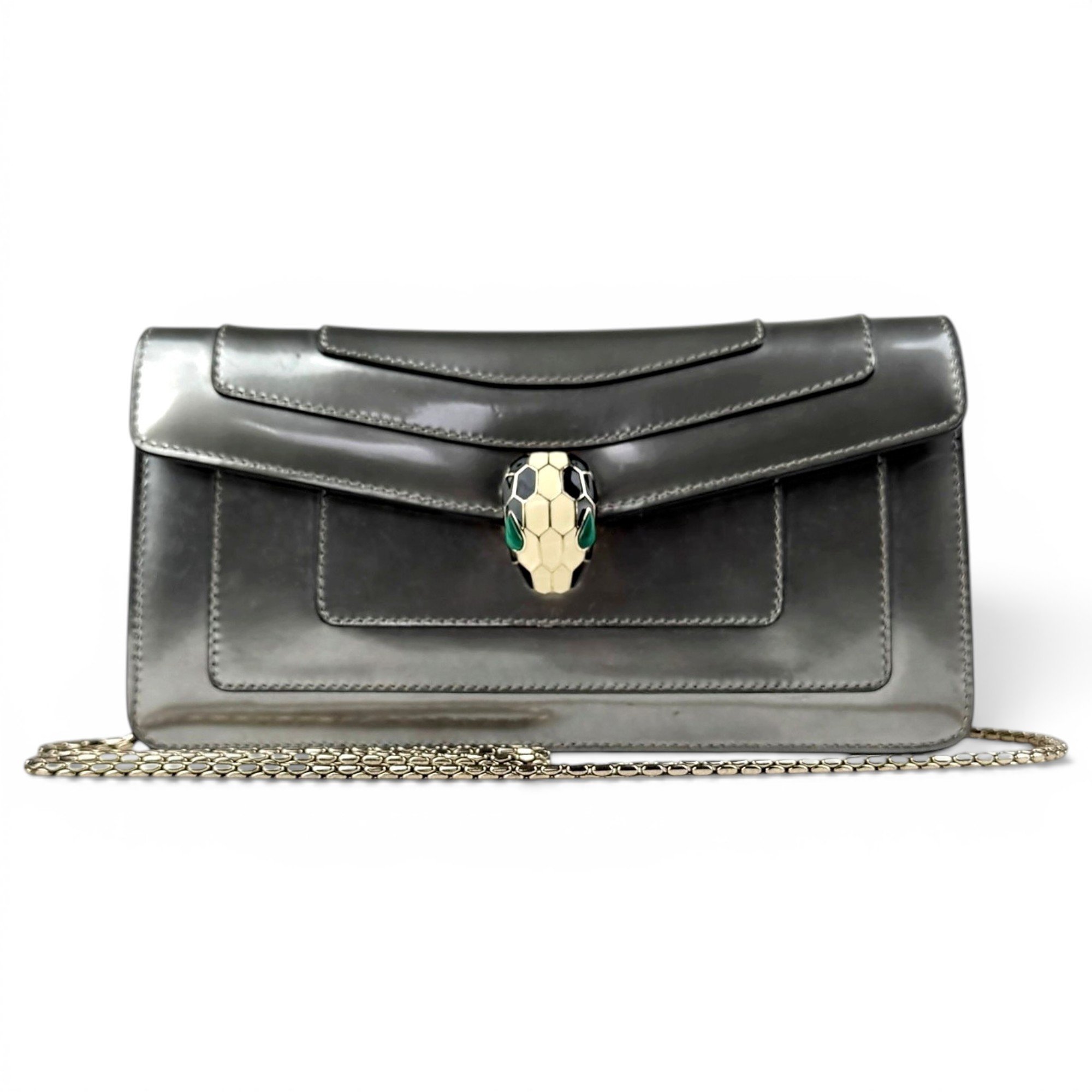 Serpenti patent leather handbag
