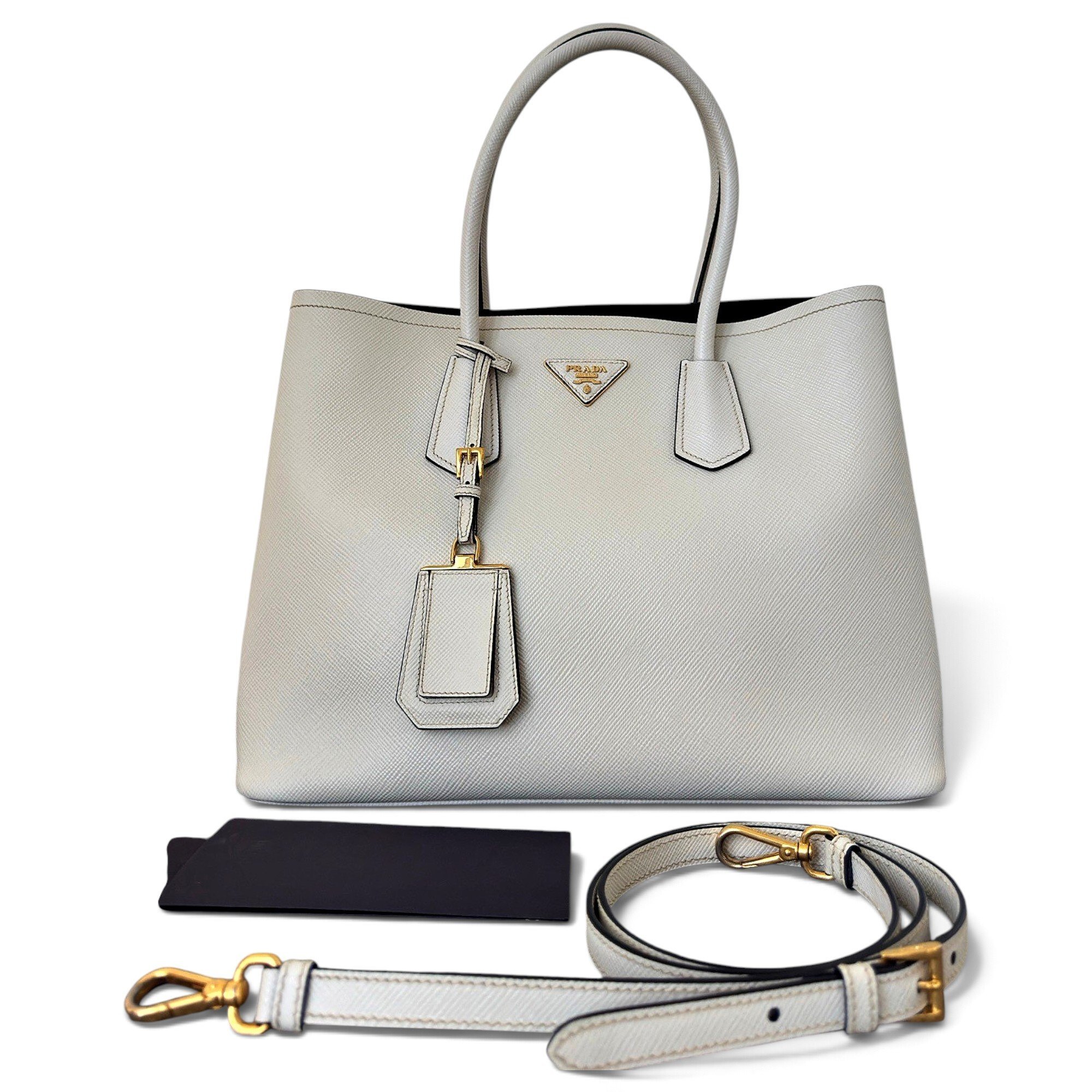 Double leather handbag