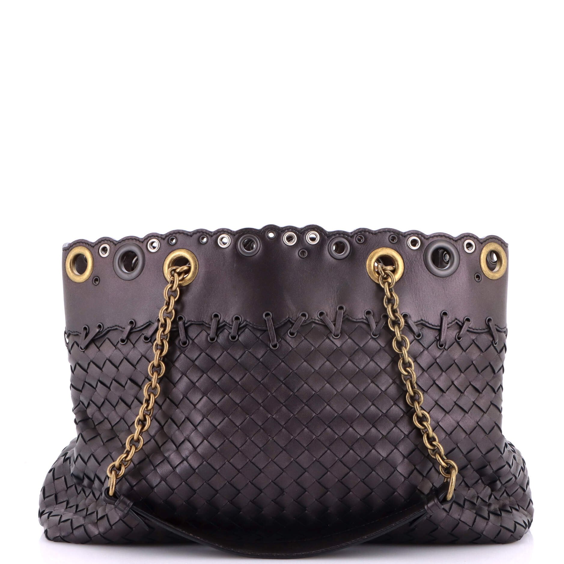 Double Chain Tote Intrecciato Nappa Medium