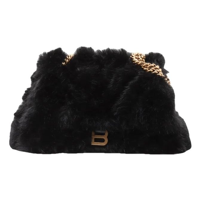 Crush faux fur handbag