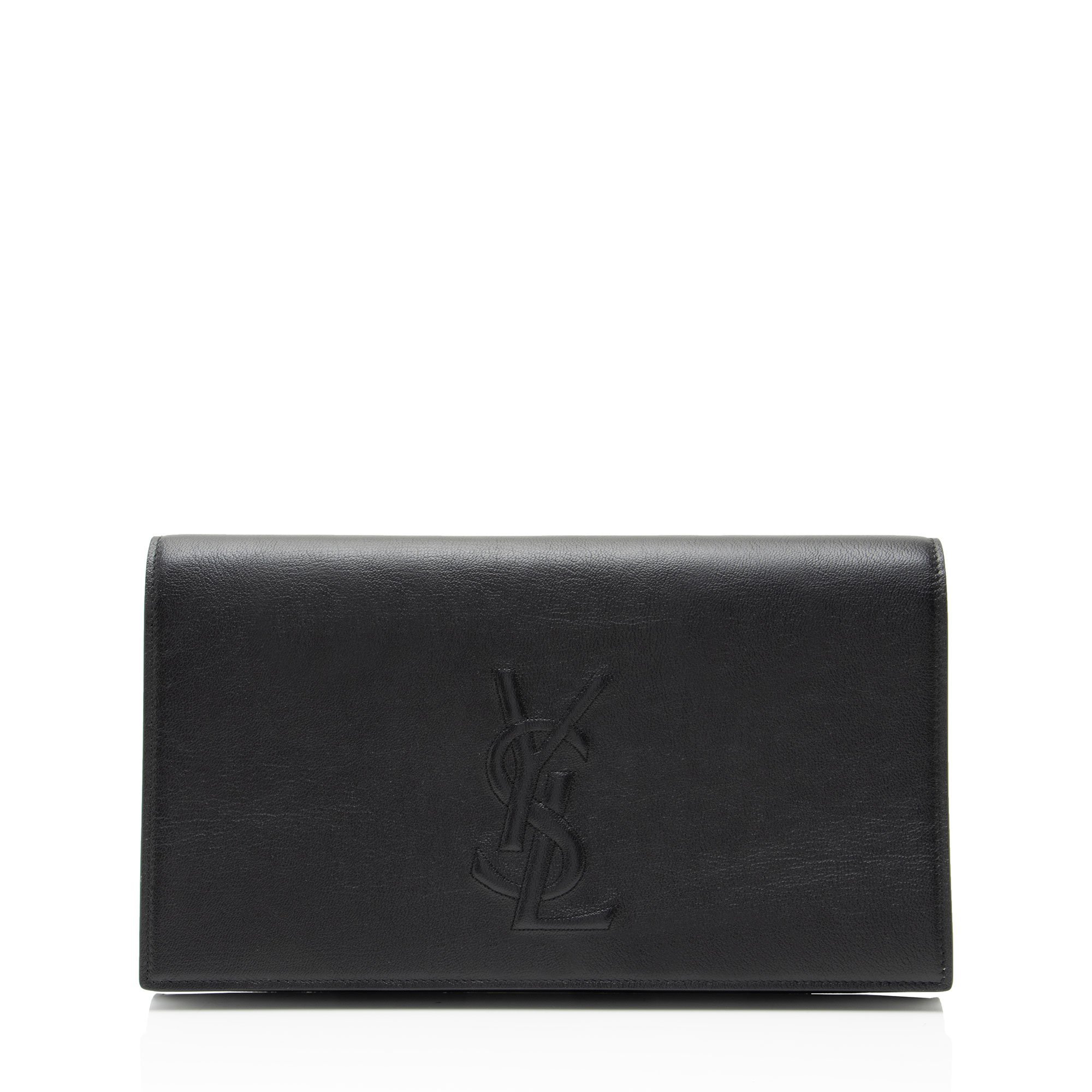 Leather clutch bag
