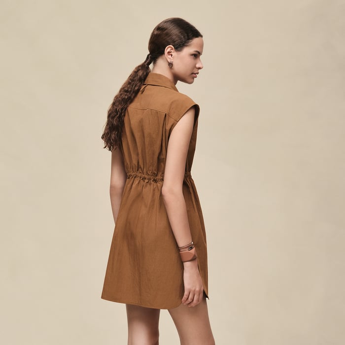 Brun Mahogany Sleeveless Drawstring Shirt
